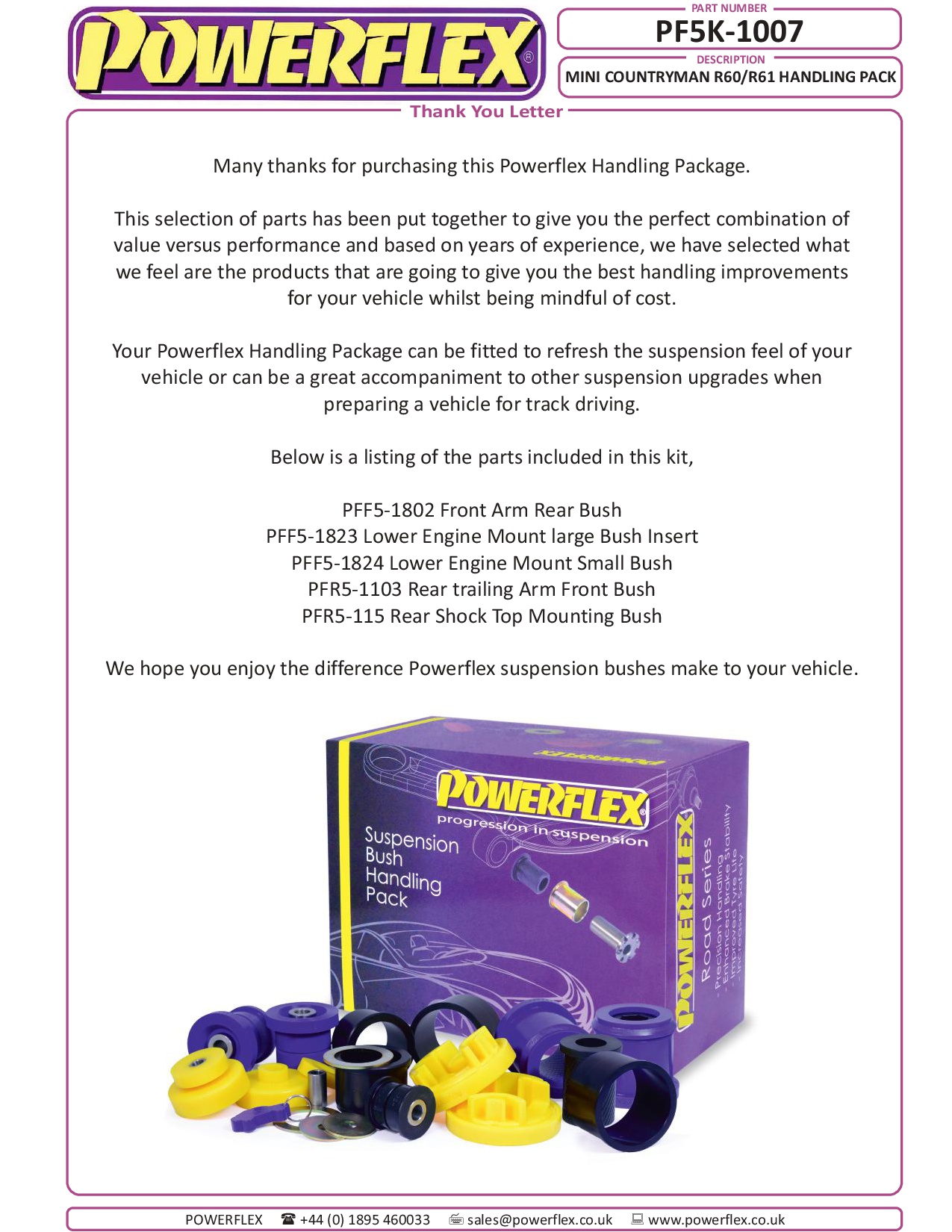 Mini Countryman R60/R61 2WD Handling Packs, R60 Countryman Gen 1, R61 Paceman, straat