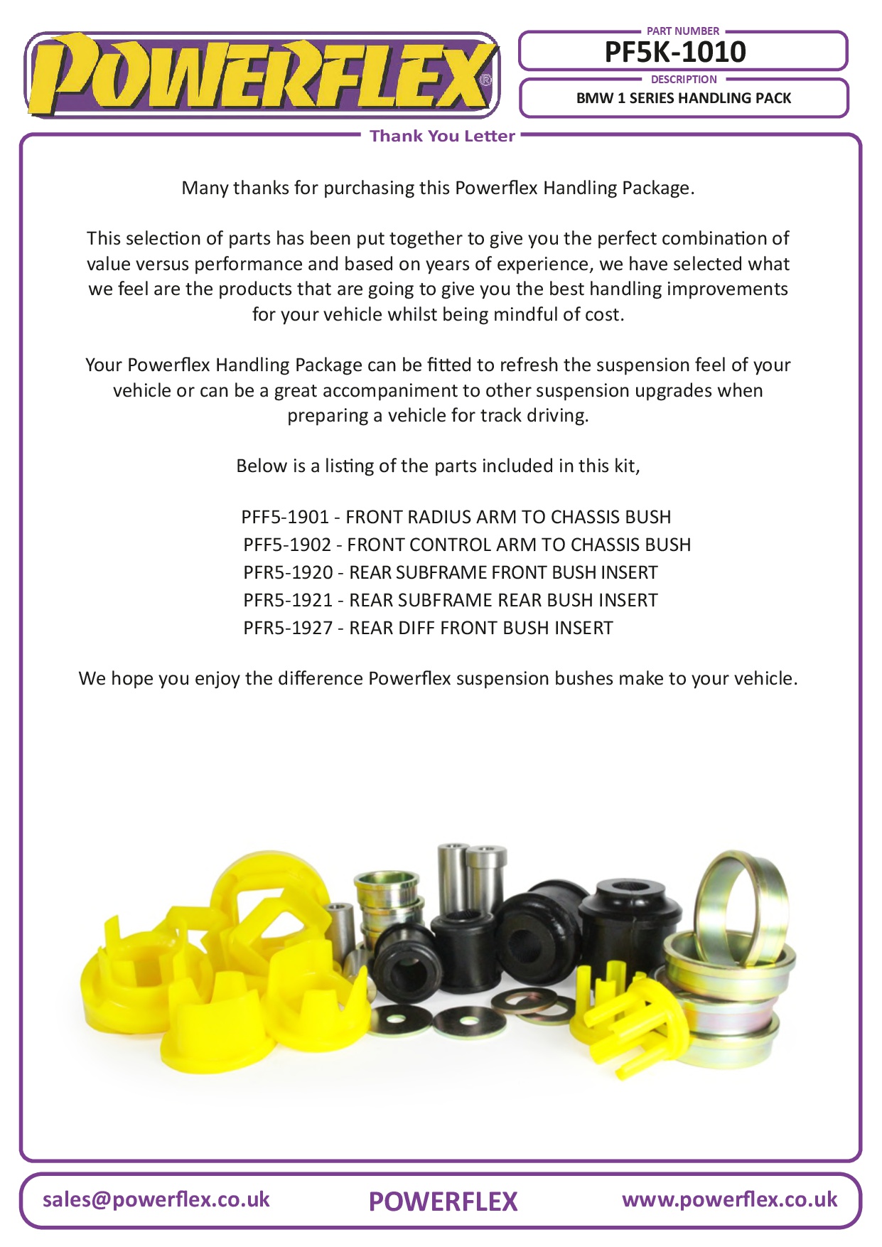 Powerflex Handling Pack 1 Series, 2 Series, 3 Series, 4 Series, Handling Packs, road