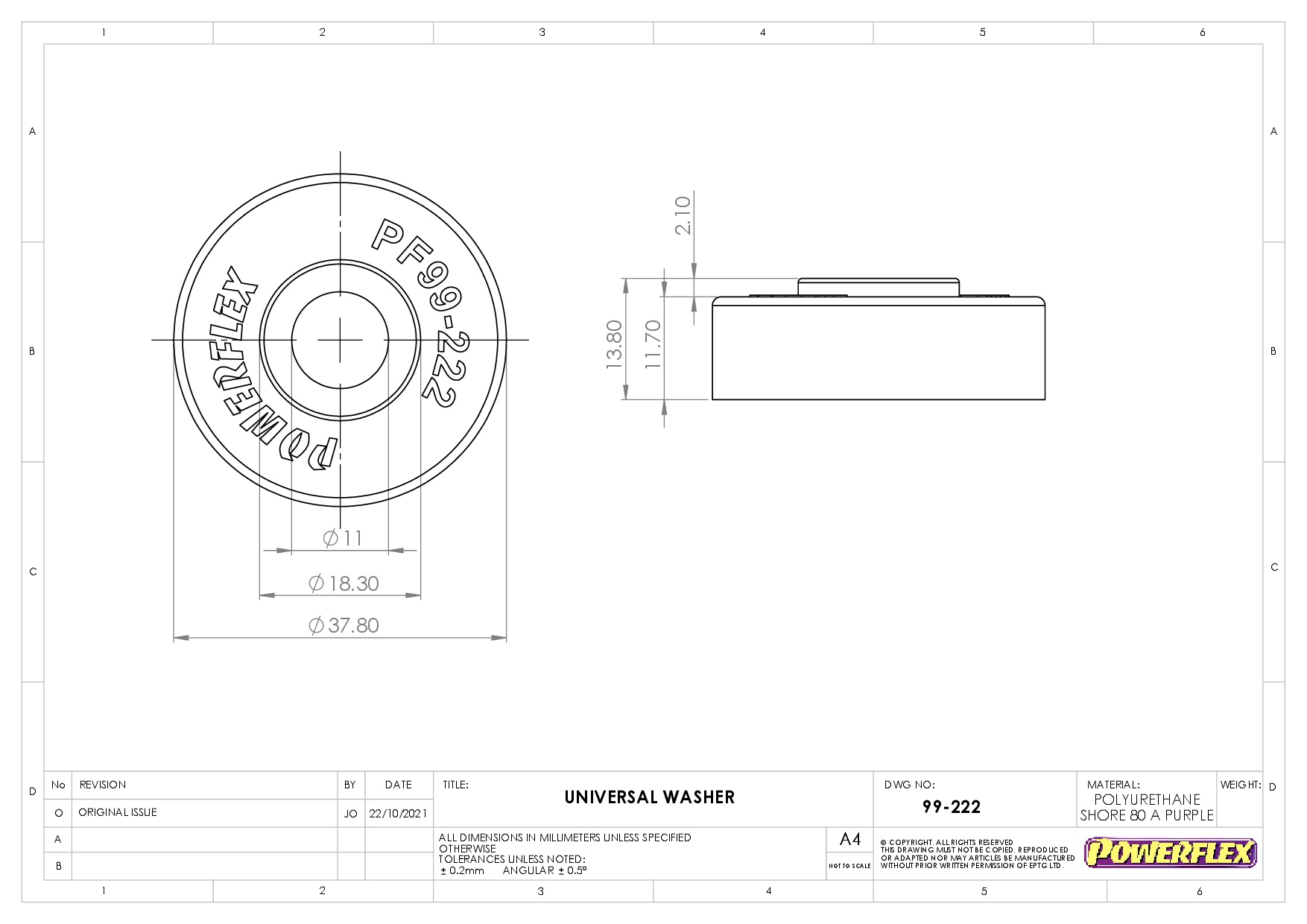 200 Series Washer - Top Shock Mount Washers, black