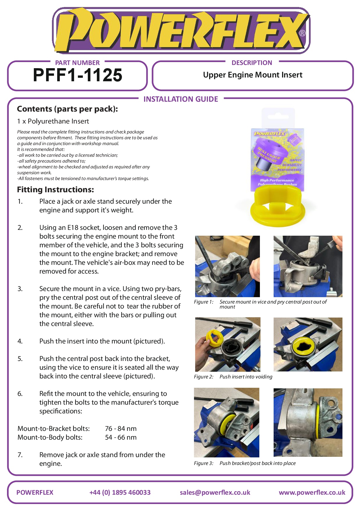 Upper Engine Mount Insert MiTo, Nemo (2007-on), 500L, Fiorino (2007-on), Linea (2006-on), Punto, Qubo (2008-on), Bipper (2007-on), Adam, Combo Models, Corsa Models, road