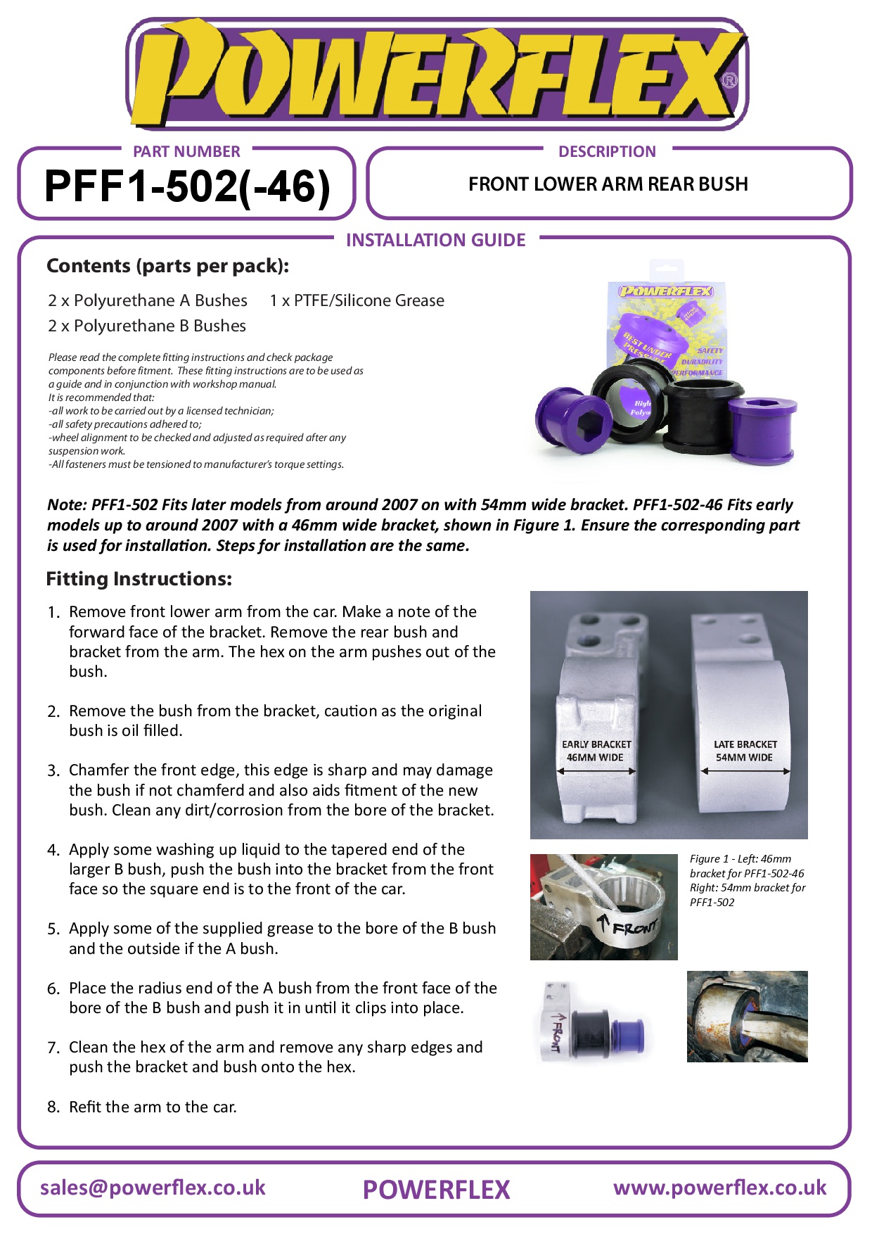 Voorste onderarm achterste bus 46 mm 159, Brera 939, Spider 939, straat