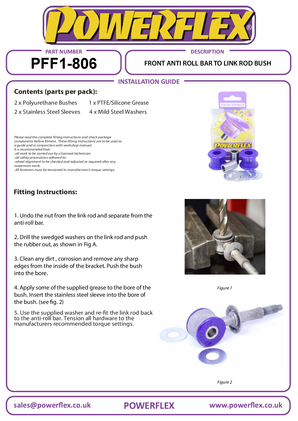 Front Anti Roll Bar To Link Rod Bush GTV & Spider 916 2.0 & V6, black