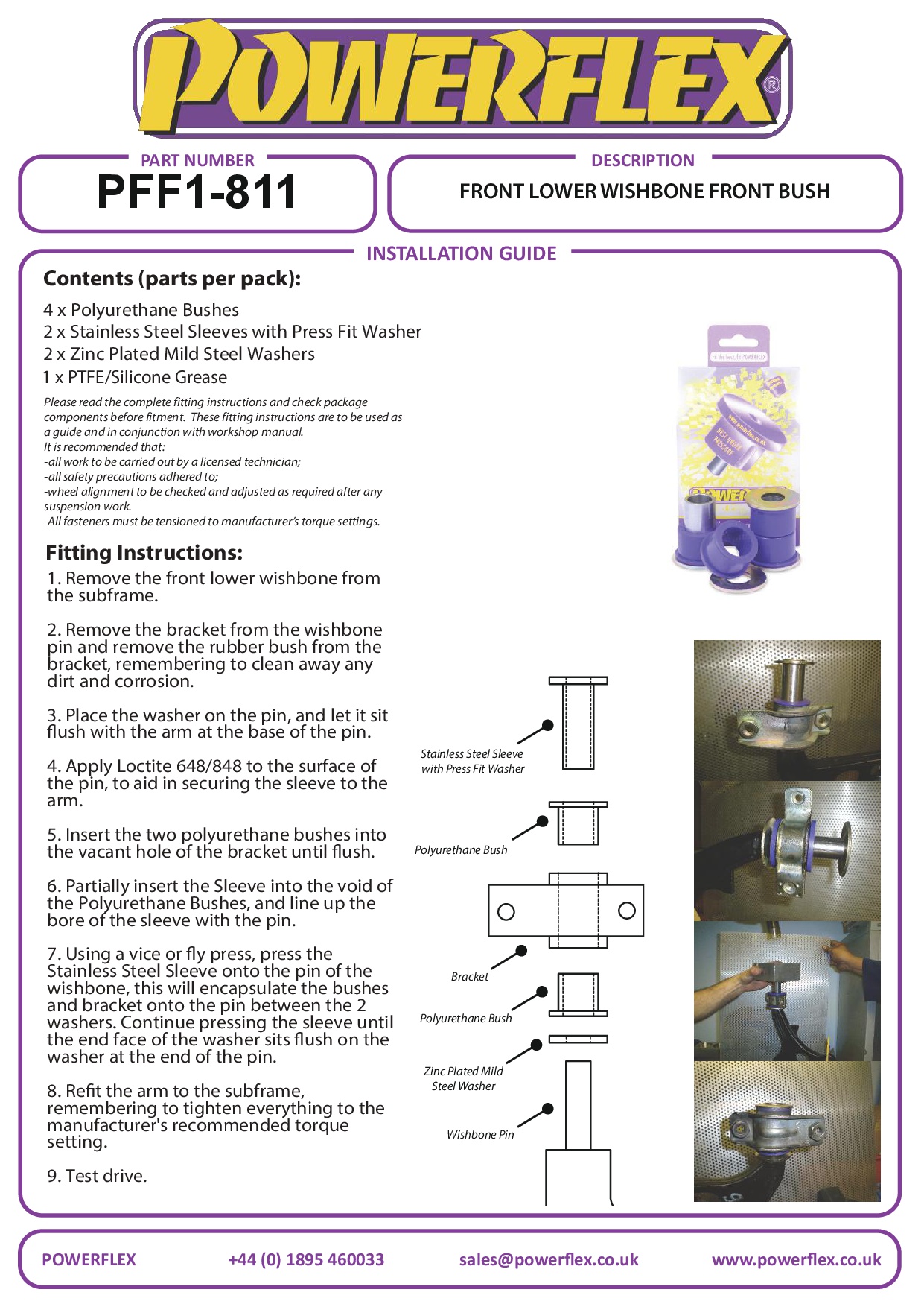 Voorste onderste draagarmvoorbus 147, black