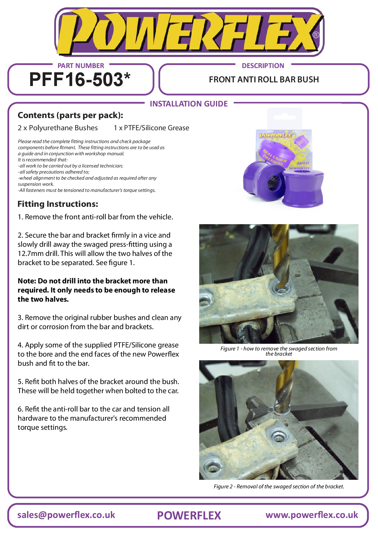 Front Anti Roll Bar Bush 21mm 500 Models, KA Models, black