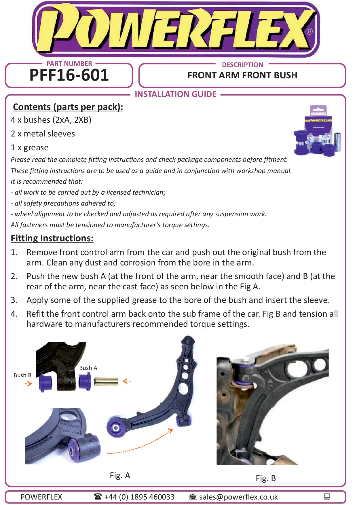 Front Arm Front Bush Punto, road