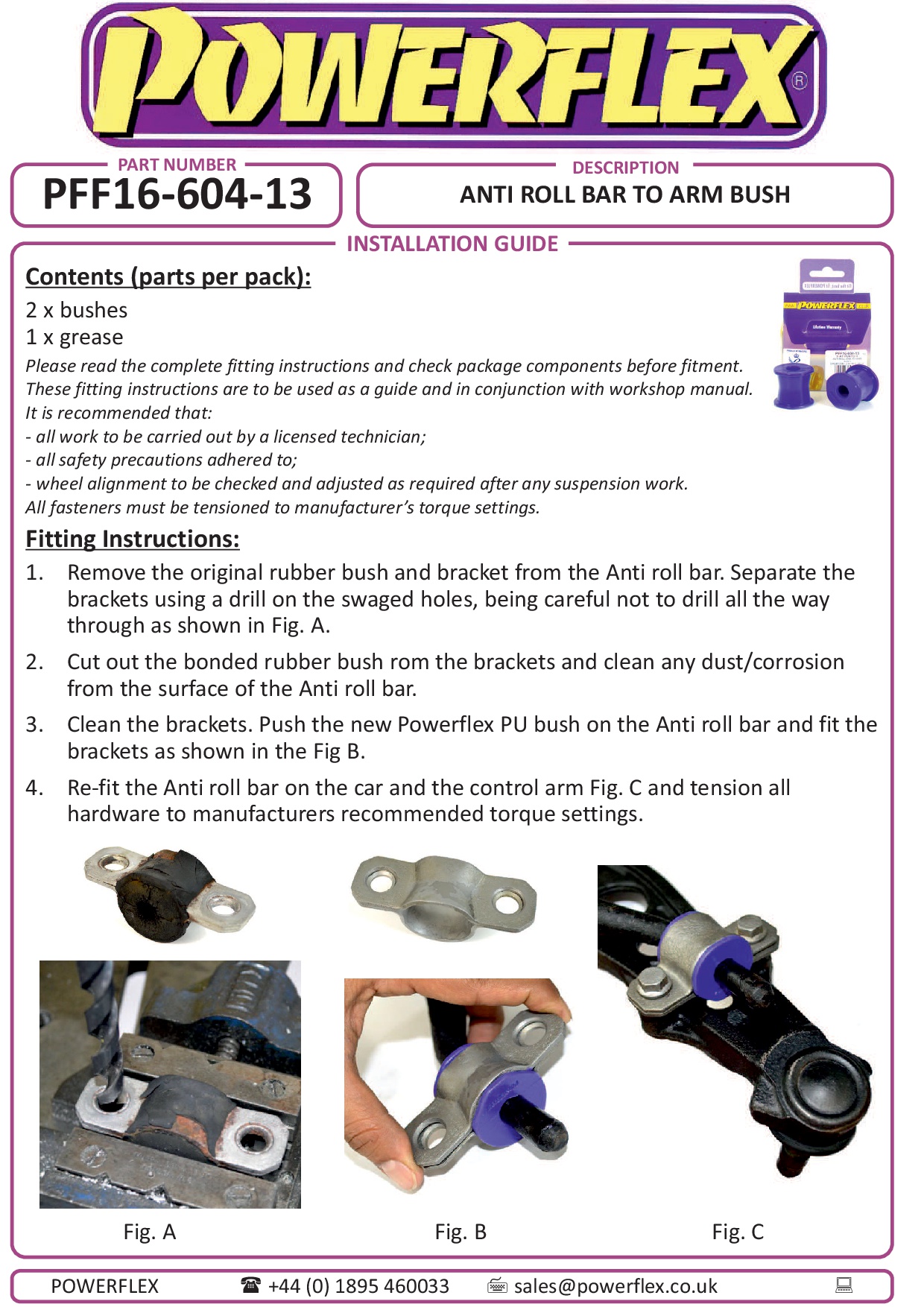 Front Anti Roll Bar To Arm Bush 13mm Punto, black