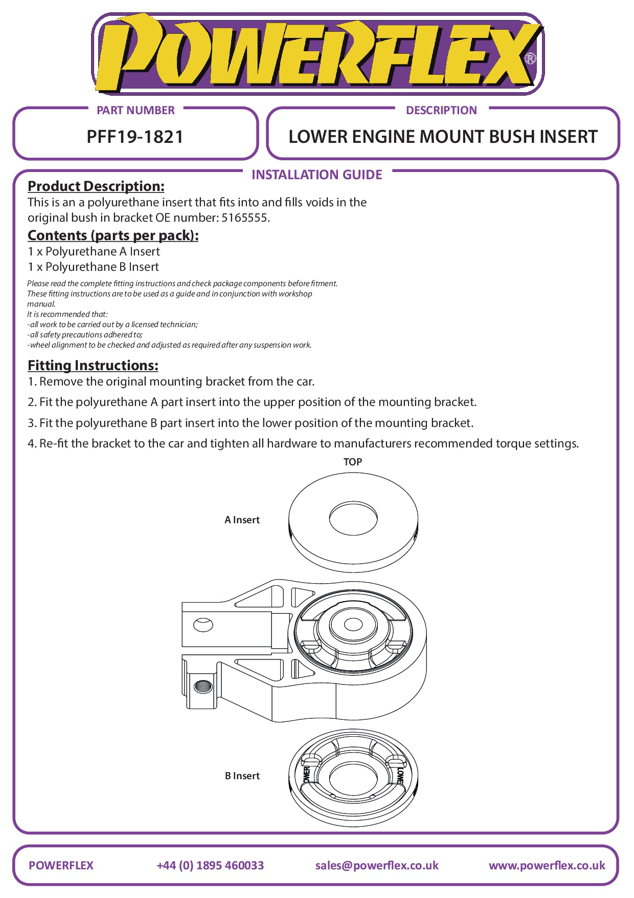 Inzetstuk onderste motorsteunbus Focus Models, black