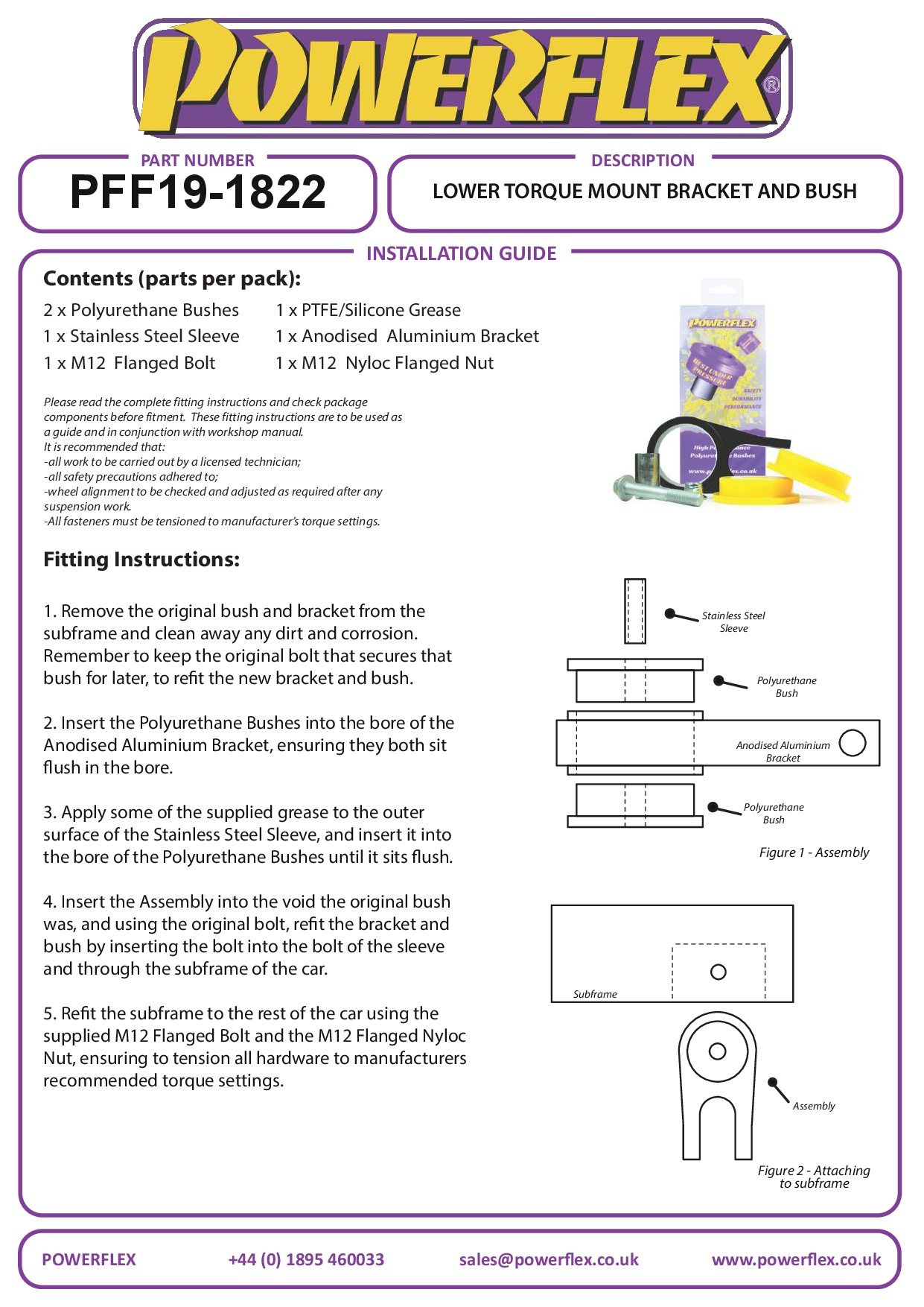 Montagebeugel en bus met lager koppel, snelle weg/baan C-Max Models, Focus Models, Kuga Models, Transit, Mazda 3, C30, C70, S40, V50, straat