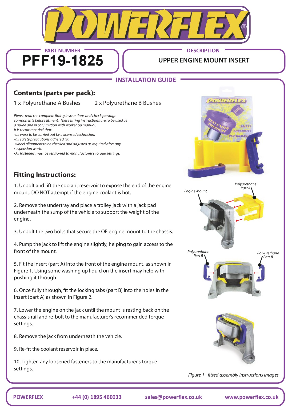 Inzetstuk bovenste motorsteun Focus Models, black