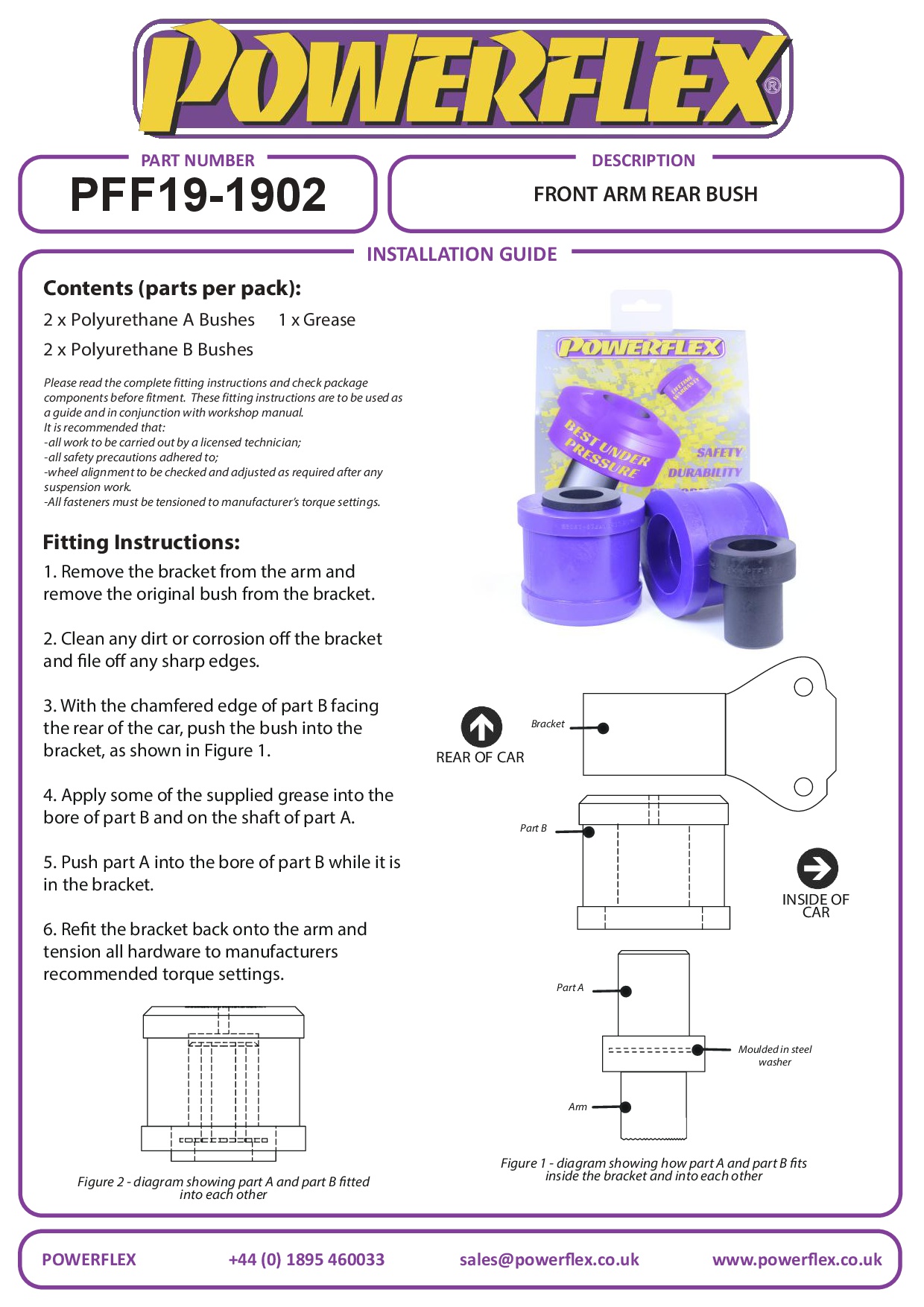 Voorste arm achterste bus Mondeo Models, S-Max Models, S60 2WD, S60 AWD, S80, V60 inc R, V70, XC60, XC70 P3, black