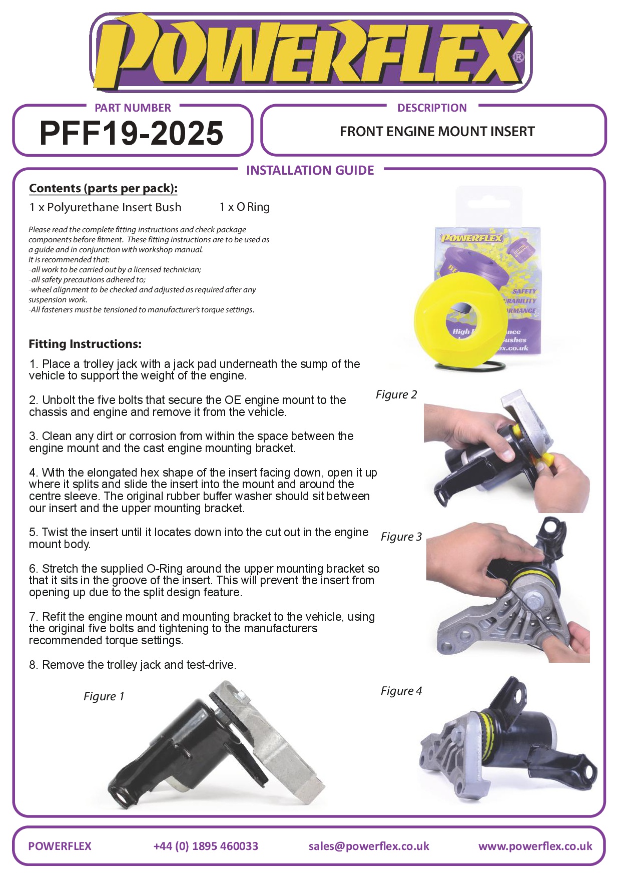 Front Upper Engine Mount Insert Fiesta Models, black