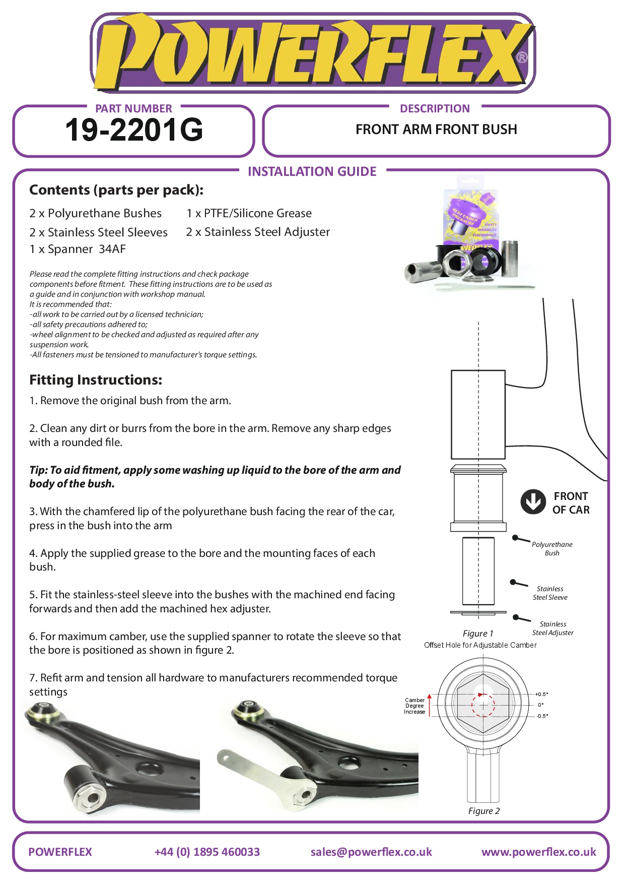Front Arm Front Bush Camber Adjustable Fiesta Models, road