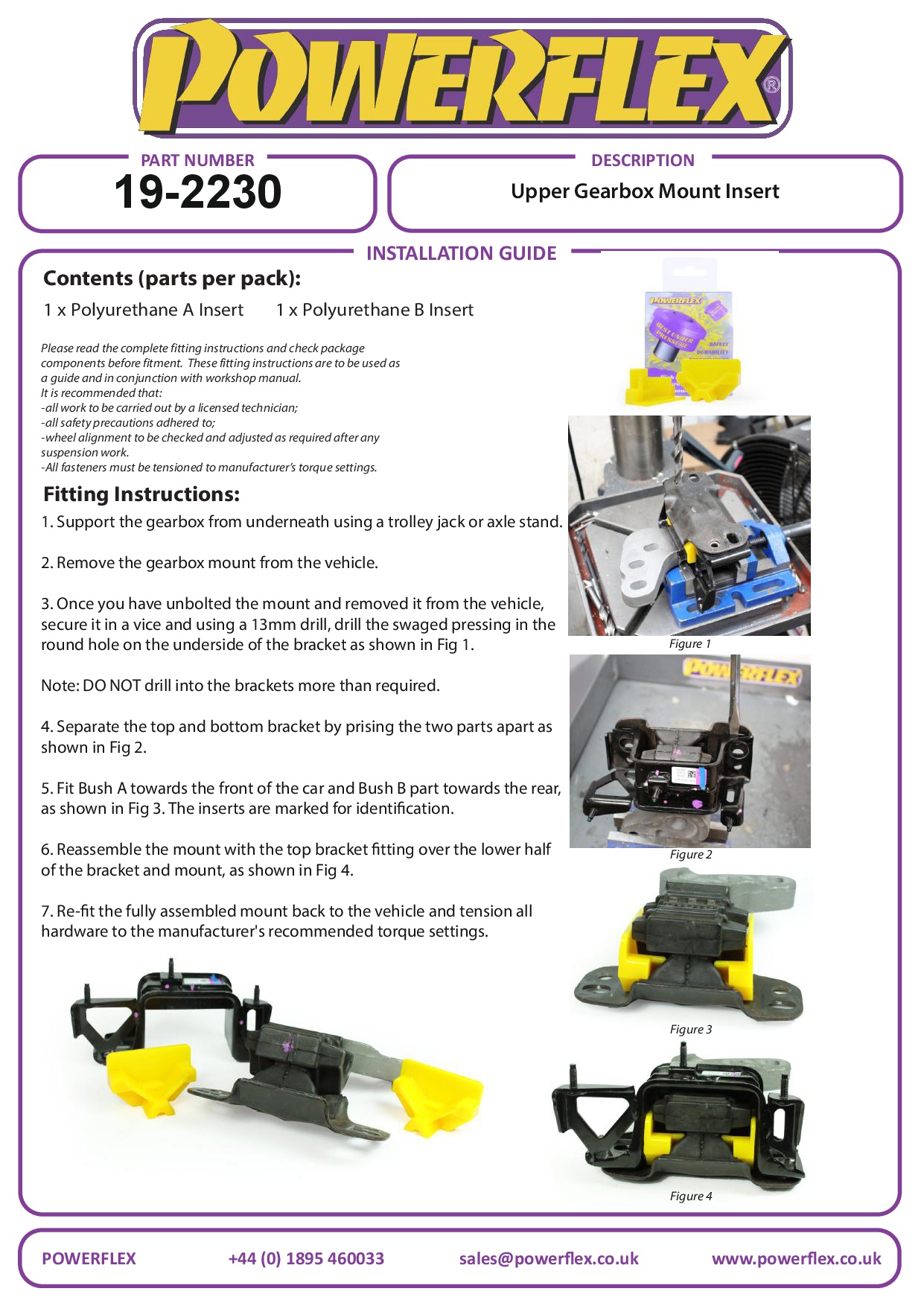 Upper Gearbox Mount Insert Fiesta Models, black