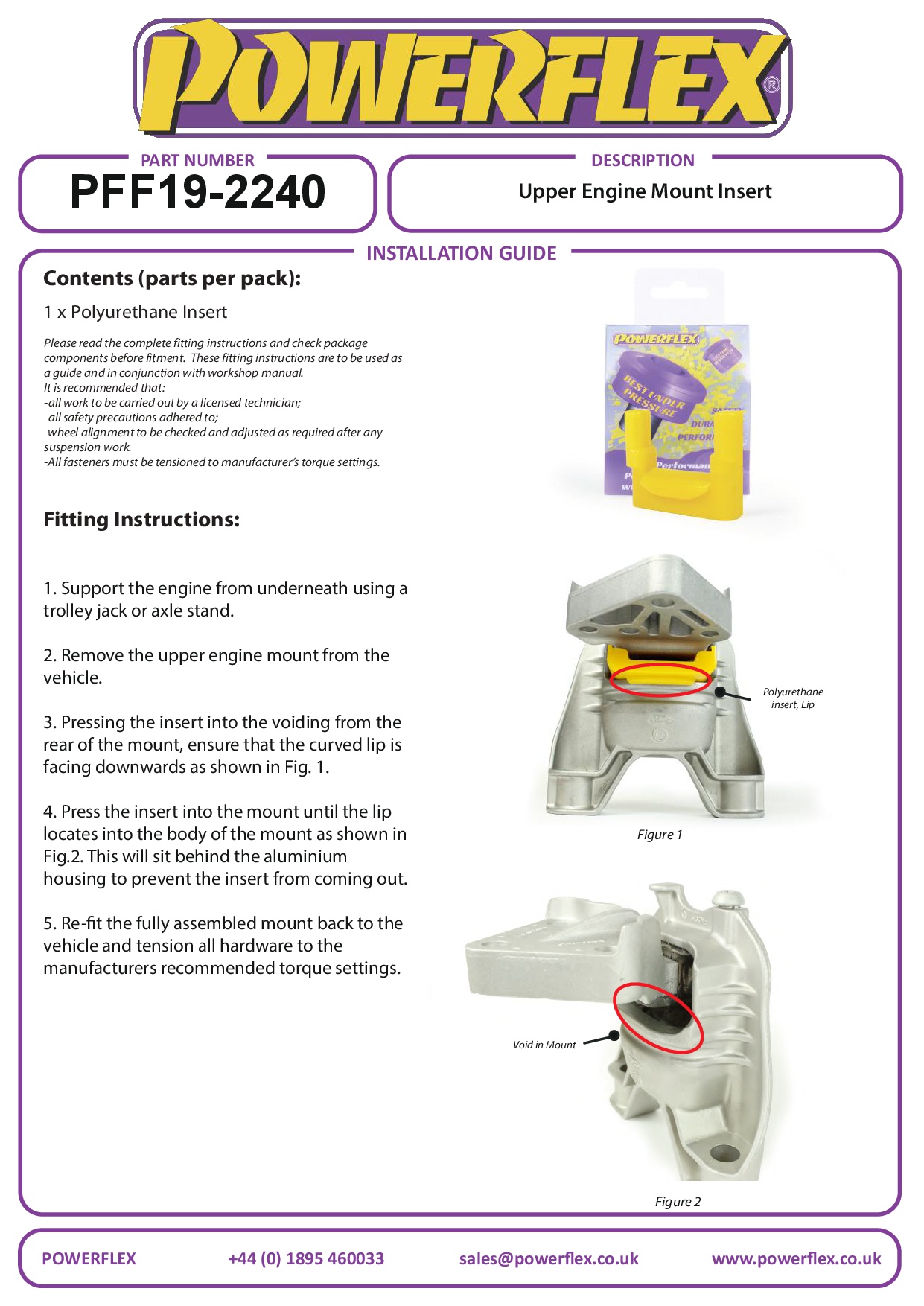 Upper Engine Mount Insert Fiesta Models, black