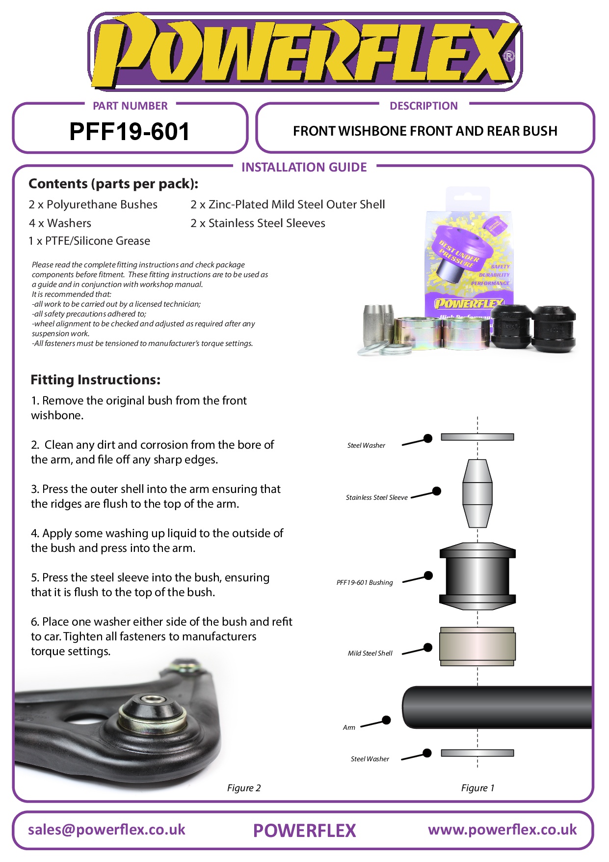 Front Wishbone Front Bush 46.5mm Escort Models, Fiesta Models, KA Models, Mondeo Models, road