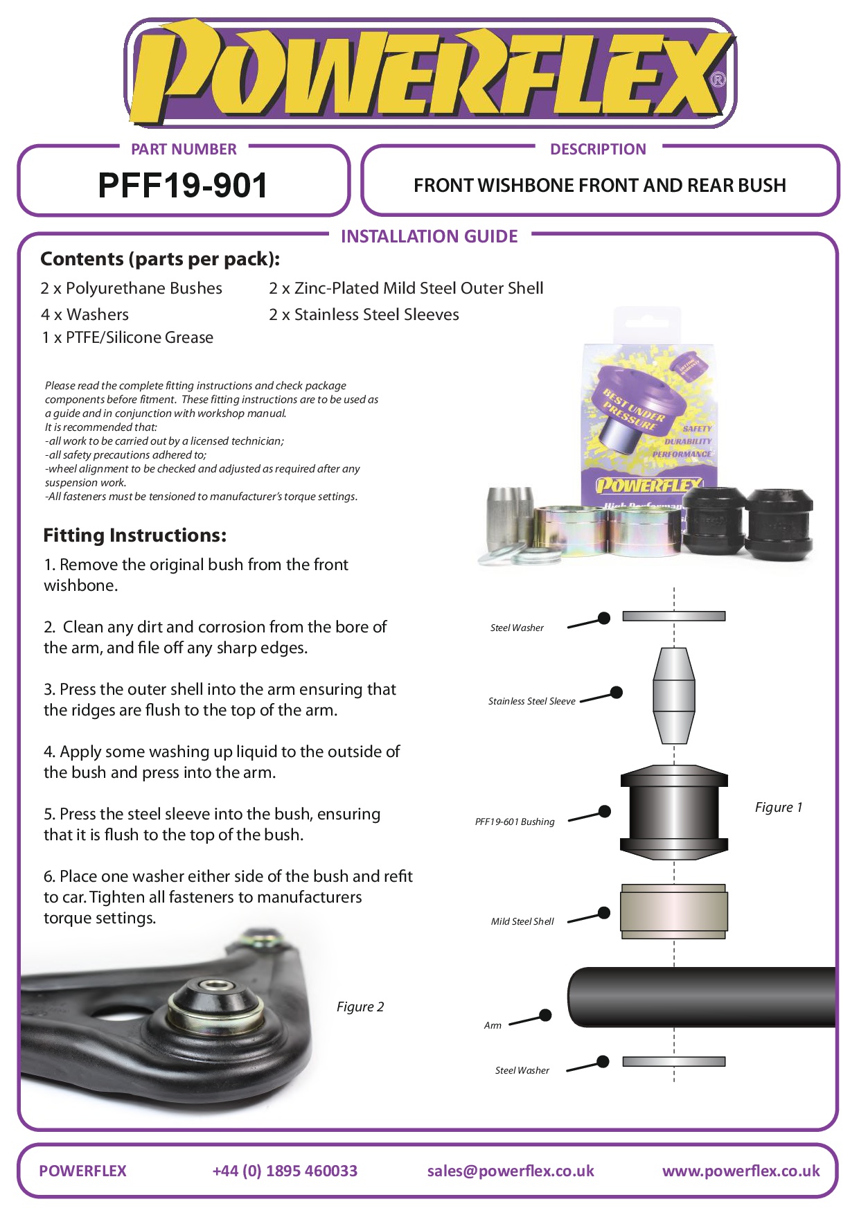 Voorste draagarmvoorbus 47 mm Escort Models, Fiesta Models, Mondeo Models, straat