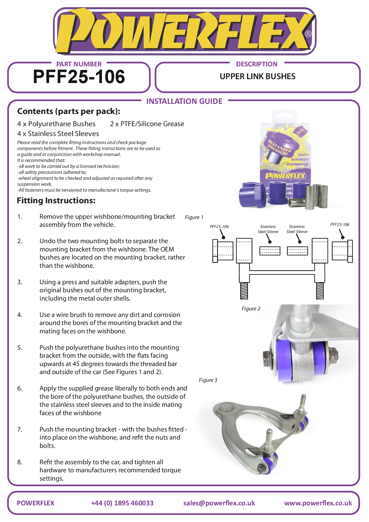 Voorste bovenarmbus Civic Models, CR-V Models, CR-X Models, Integra Models, ZS Mk1, 400 & 45 HH-R, straat