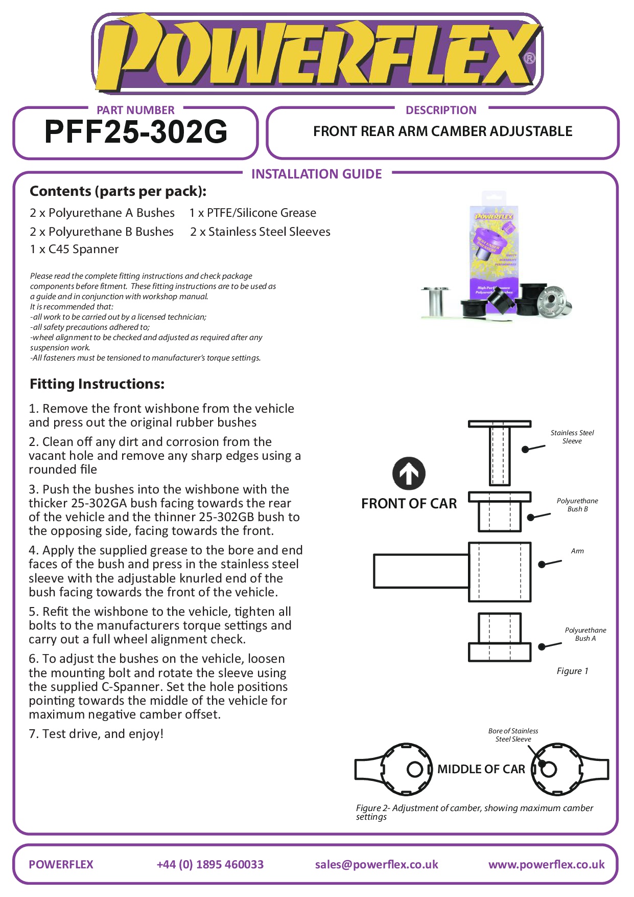Voorarm Achterbus Camber verstelbaar Civic Models, Integra Models, black