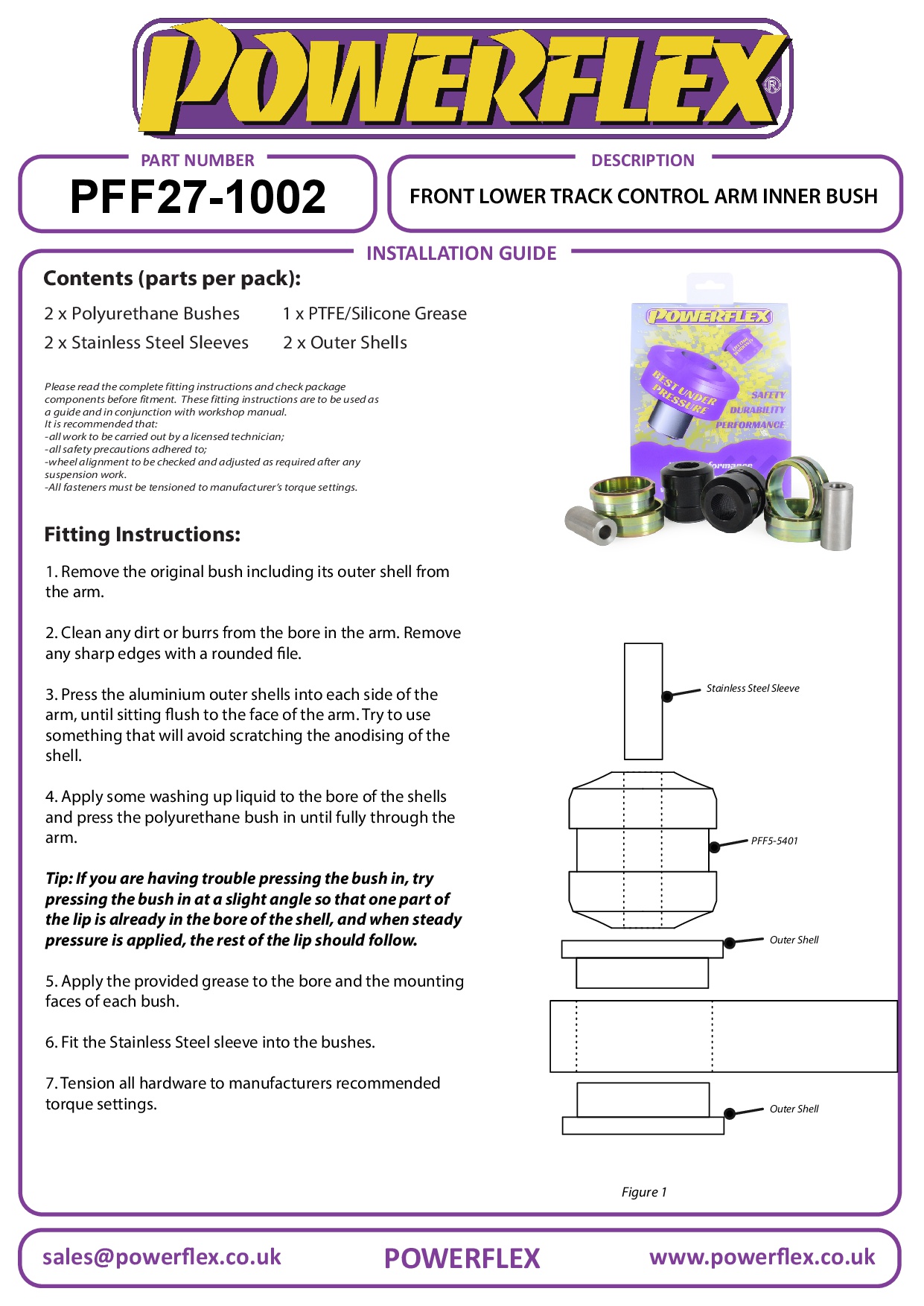 Binnenste bus van de onderste draagarm van het voorwiel F-Type, black