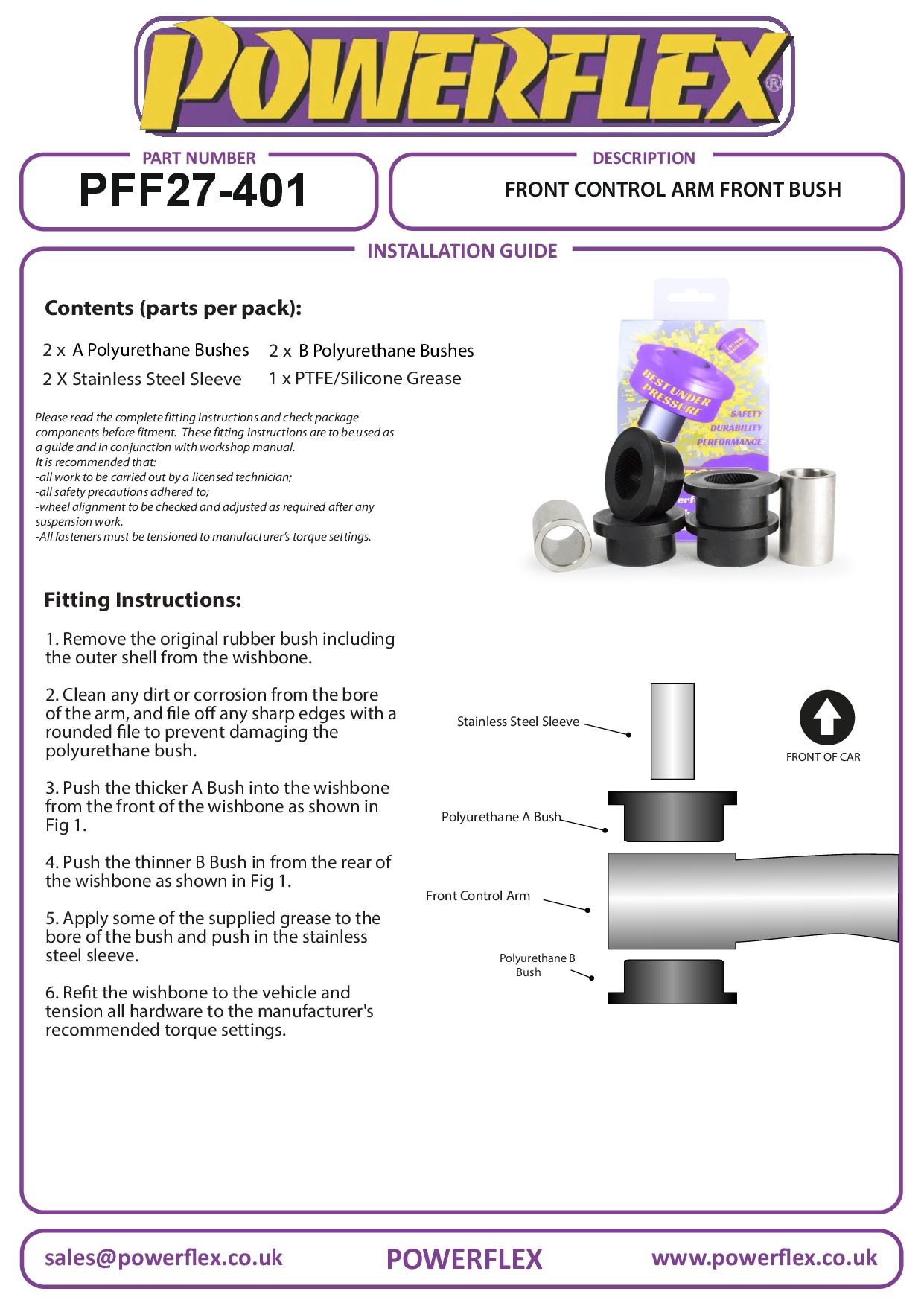Front Lower Wishbone Front Bush XJ40, XJ6, XJ6R - X300 & X306, road