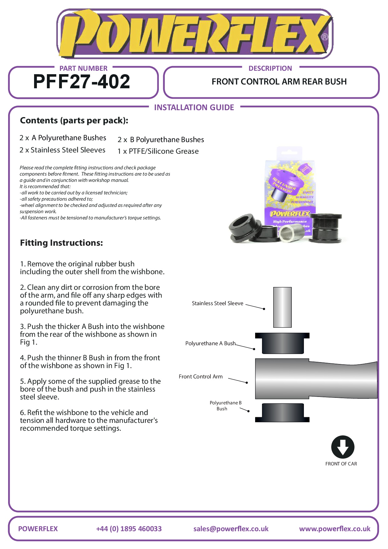 Front Lower Wishbone Rear Bush XJ40, XJ6, XJ6R - X300 & X306, road