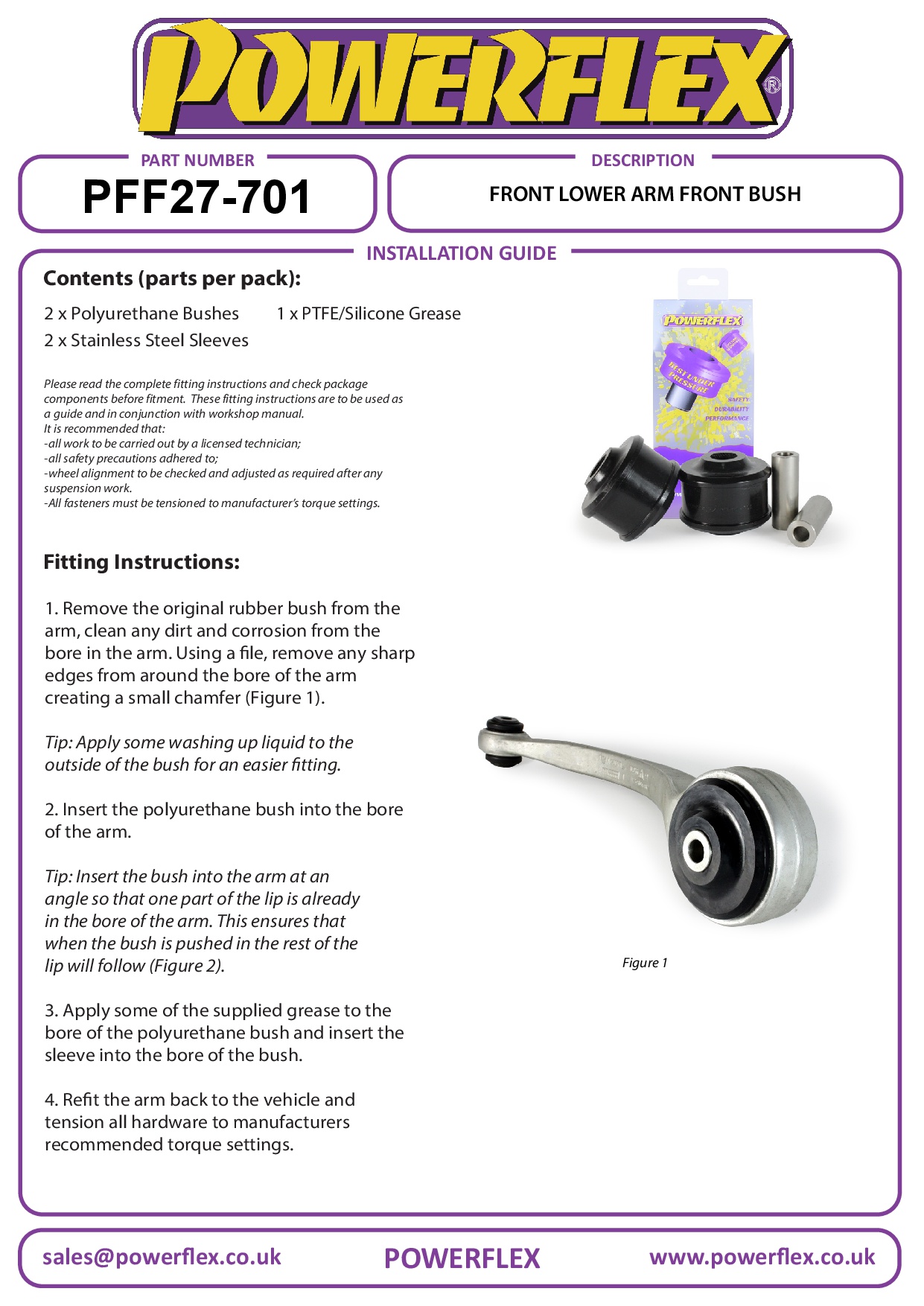 Front Lower Arm Front Bush F-Type, S Type inc R - X202/4/6 (2002 - 2009), XF, XFR - X250, XJ, XJ8 - X350 - X358 (2003 - 2009), XK, XKR - X150, road