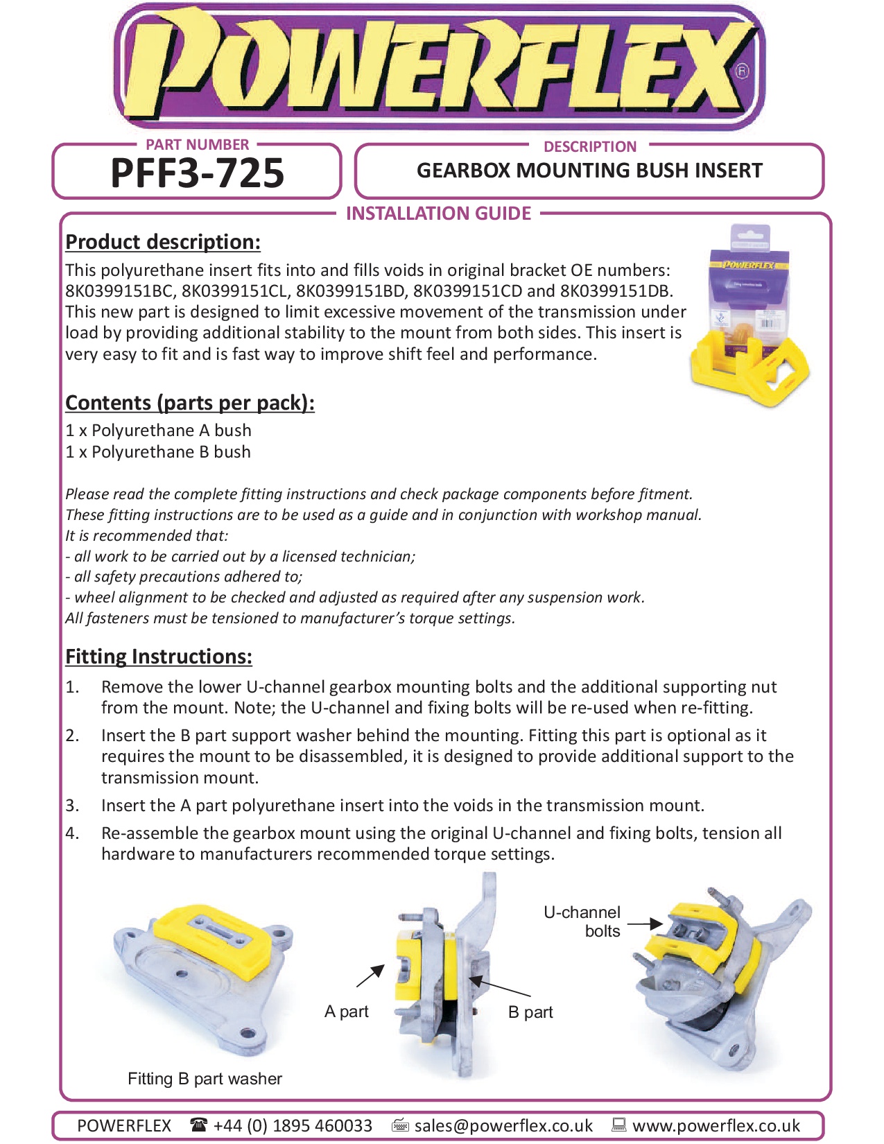 Transmissiebevestigingsinzetstuk A4 / S4 / RS4, A5 / S5 / RS5, A6 / S6 / RS6, A7 / S7 / RS7, Q5 / SQ5, Macan 95B, black
