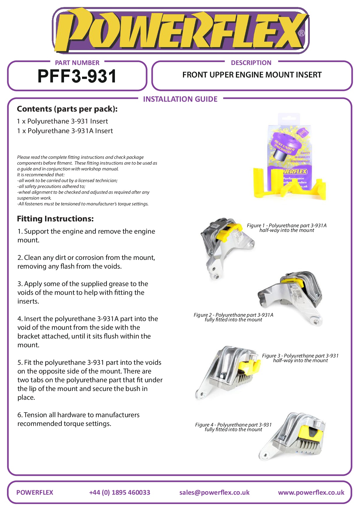 Inzetstuk bovenste motorsteun A3 / S3 / RS3, TT Models, black