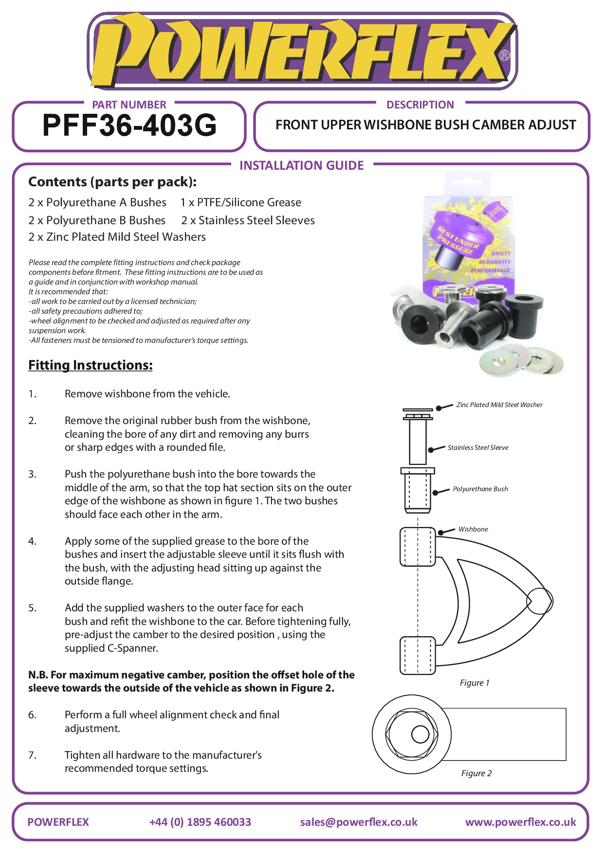 Front Upper Wishbone Bush Camber Adjustable MX-5, Miata, Eunos, black