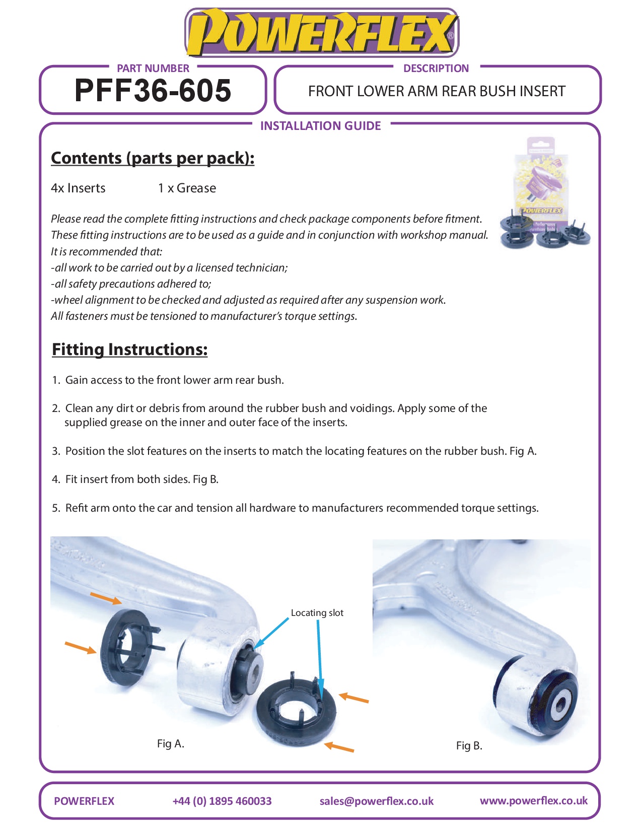 Front Lower Arm Rear Bush Insert 124 Spider incl. Abarth, MX-5, Miata, Eunos, road