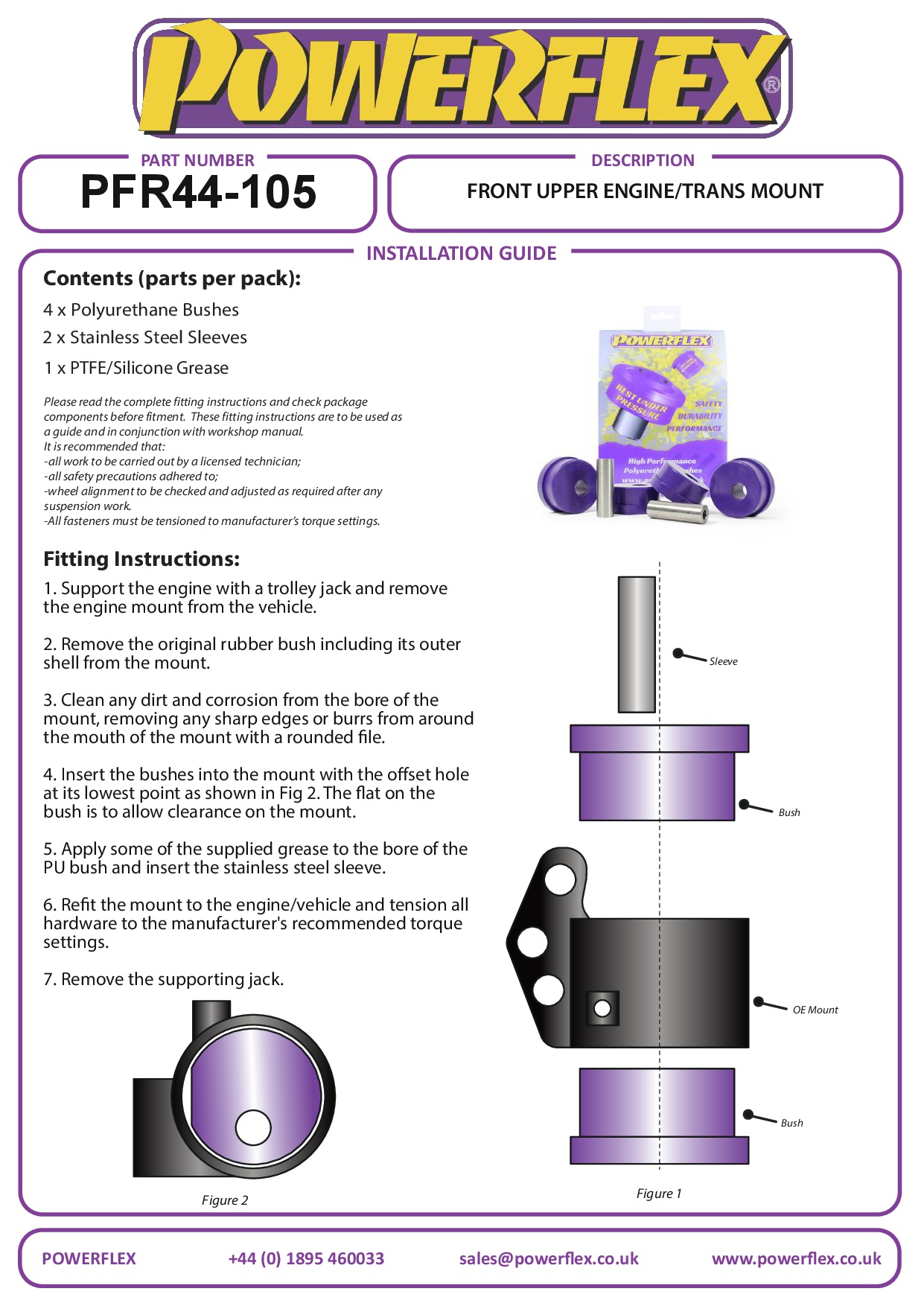 Front Upper Engine/Trans Mount (Track) Lancer Evolution IV, V & VI RS/GSR, Lancer Evolution VII, VIII & IX inc 260, Lancer Evolution X CZ4A, road