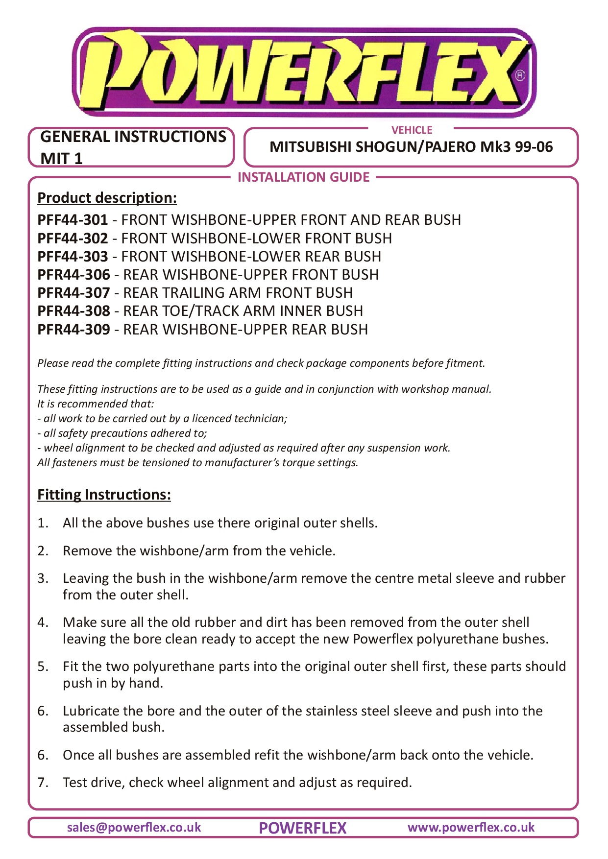 Voorste onderste draagarmvoorbus Shogun V7* Models (2000-2006), straat