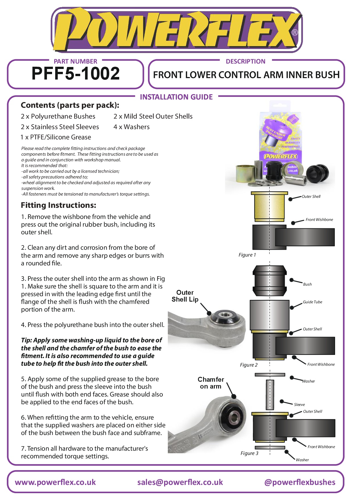 Front Lower Control Arm Inner Bush 5 Series, 7 Series, X Series, road