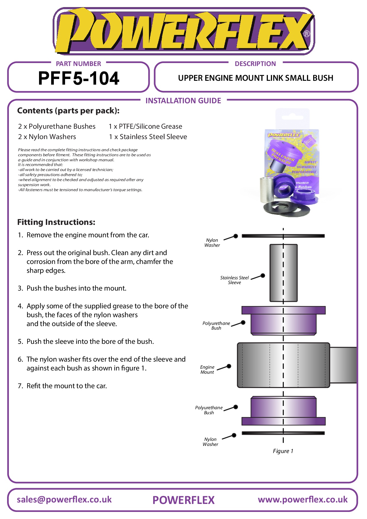 Upper Engine Mount Link Small Bush R50/52/53 Gen 1, black