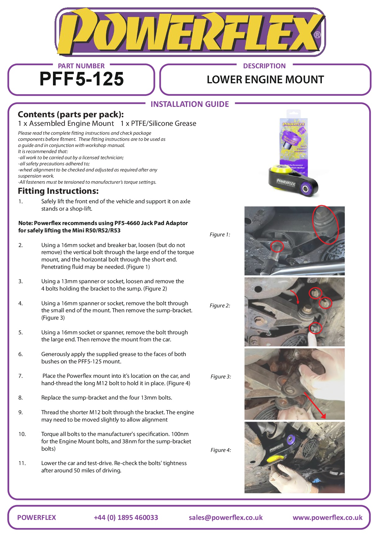 Lower Engine Mount, Fast Road/Track R50/52/53 Gen 1, road