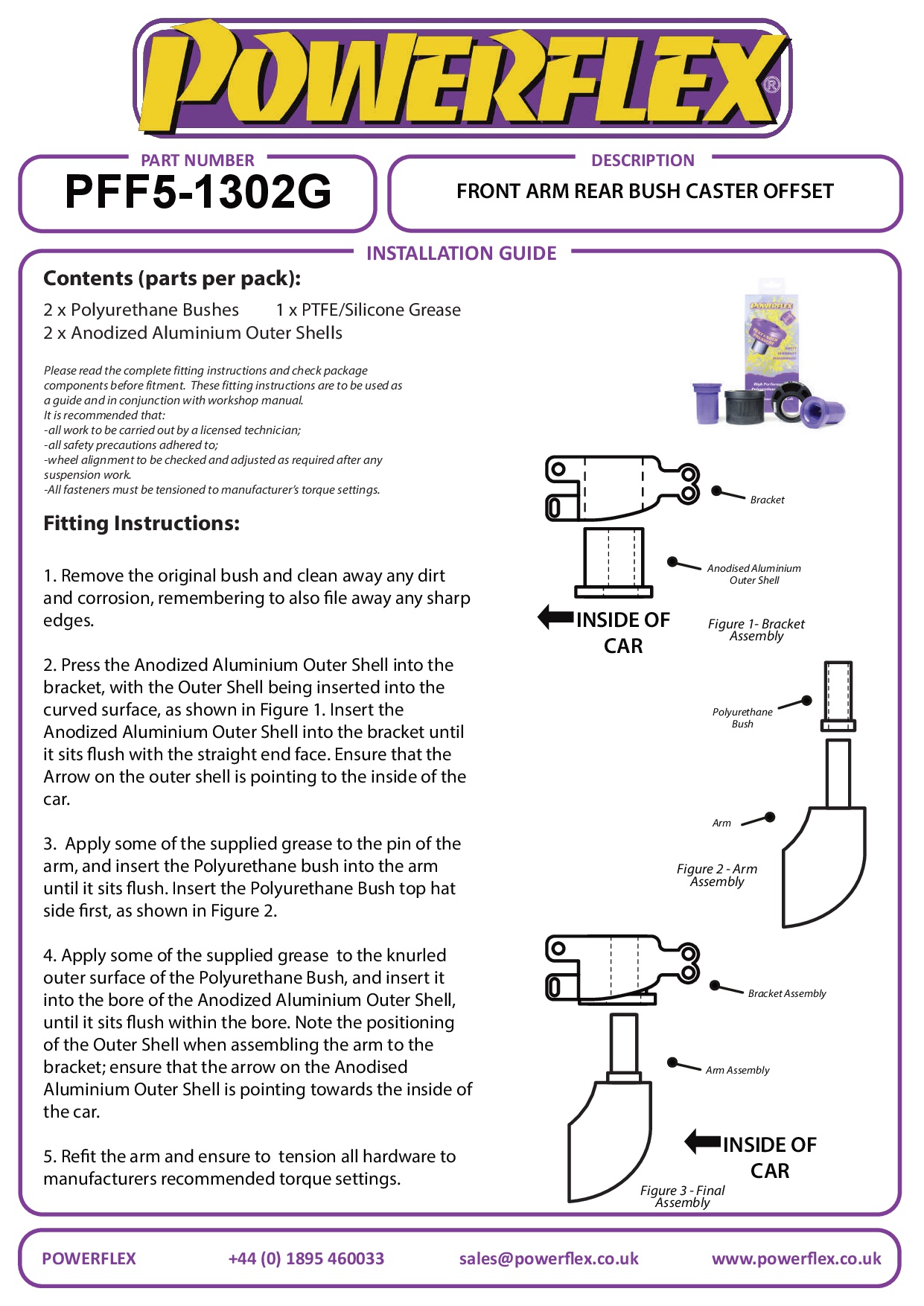 Front Arm Rear Bush Caster Offset 1 Series, 2 Series, F54 Clubman Gen 2, F55 / F56 Gen 3, F57 Cabriolet, F60 Countryman Gen 2, M13 60H/100H, black