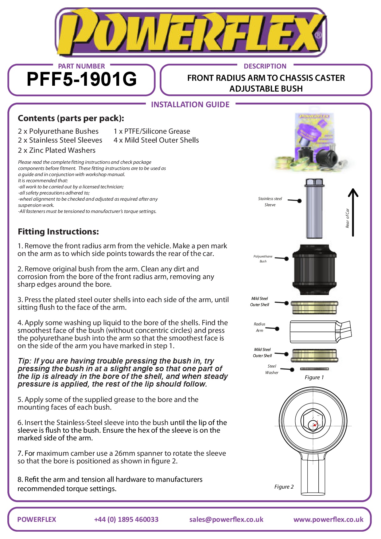 Front Radius Arm To Chassis Bush Caster Adjustable 1 Series, 2 Series, 3 Series, 4 Series, black