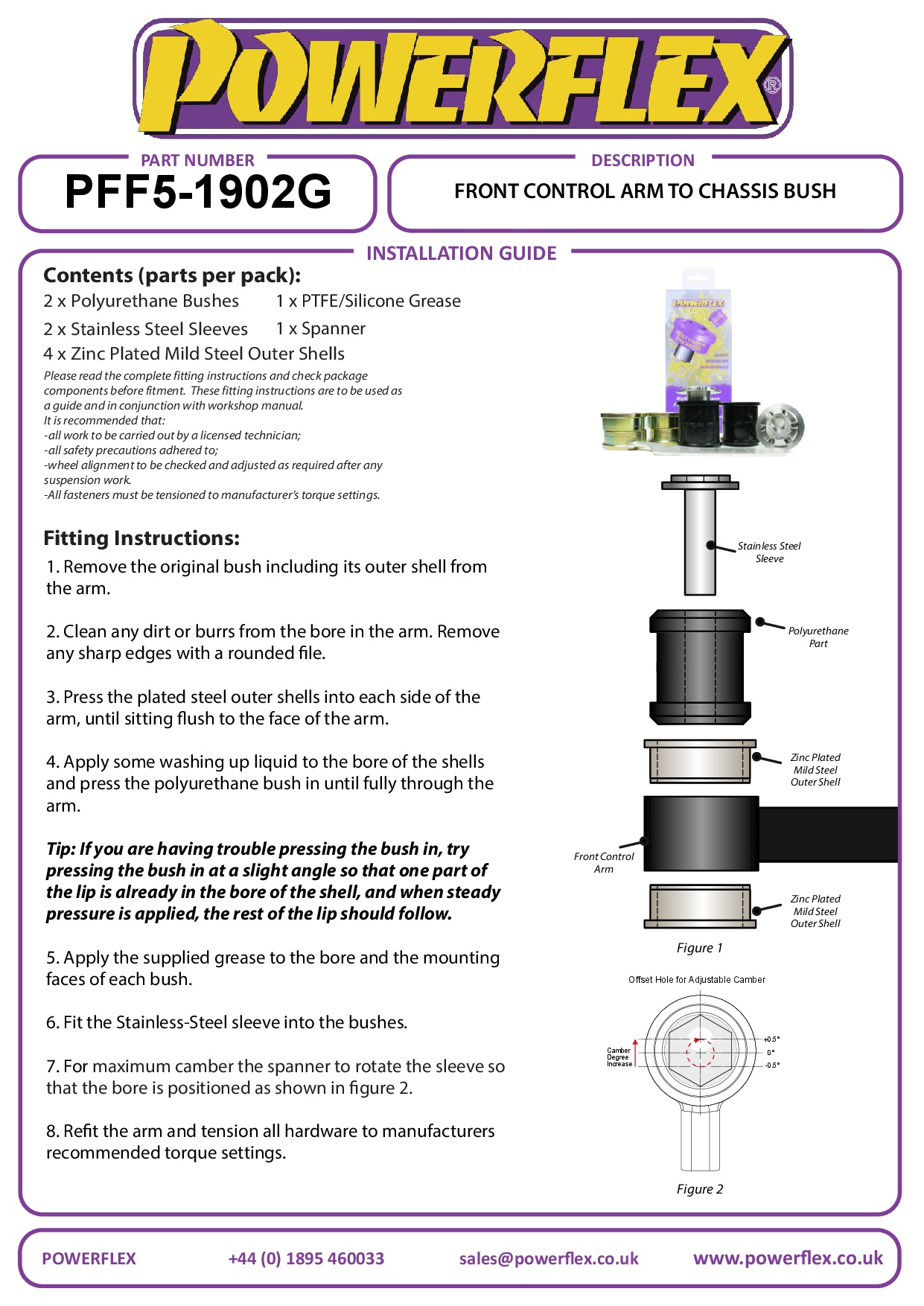 Front Control Arm to Chassis Bush - Camber Adjustable 1 Series, 2 Series, 3 Series, 4 Series, black