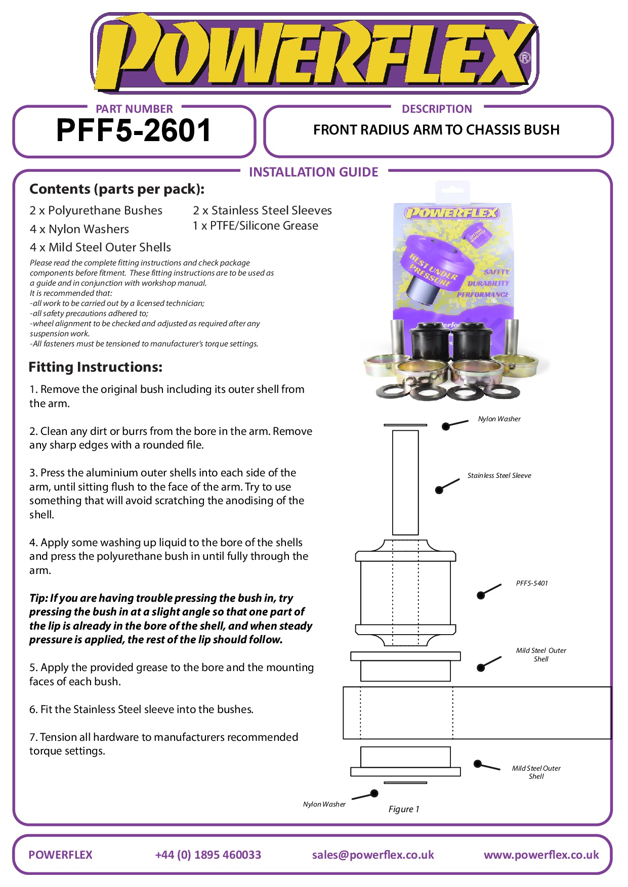 Front Radius Arm Bush X Series, road
