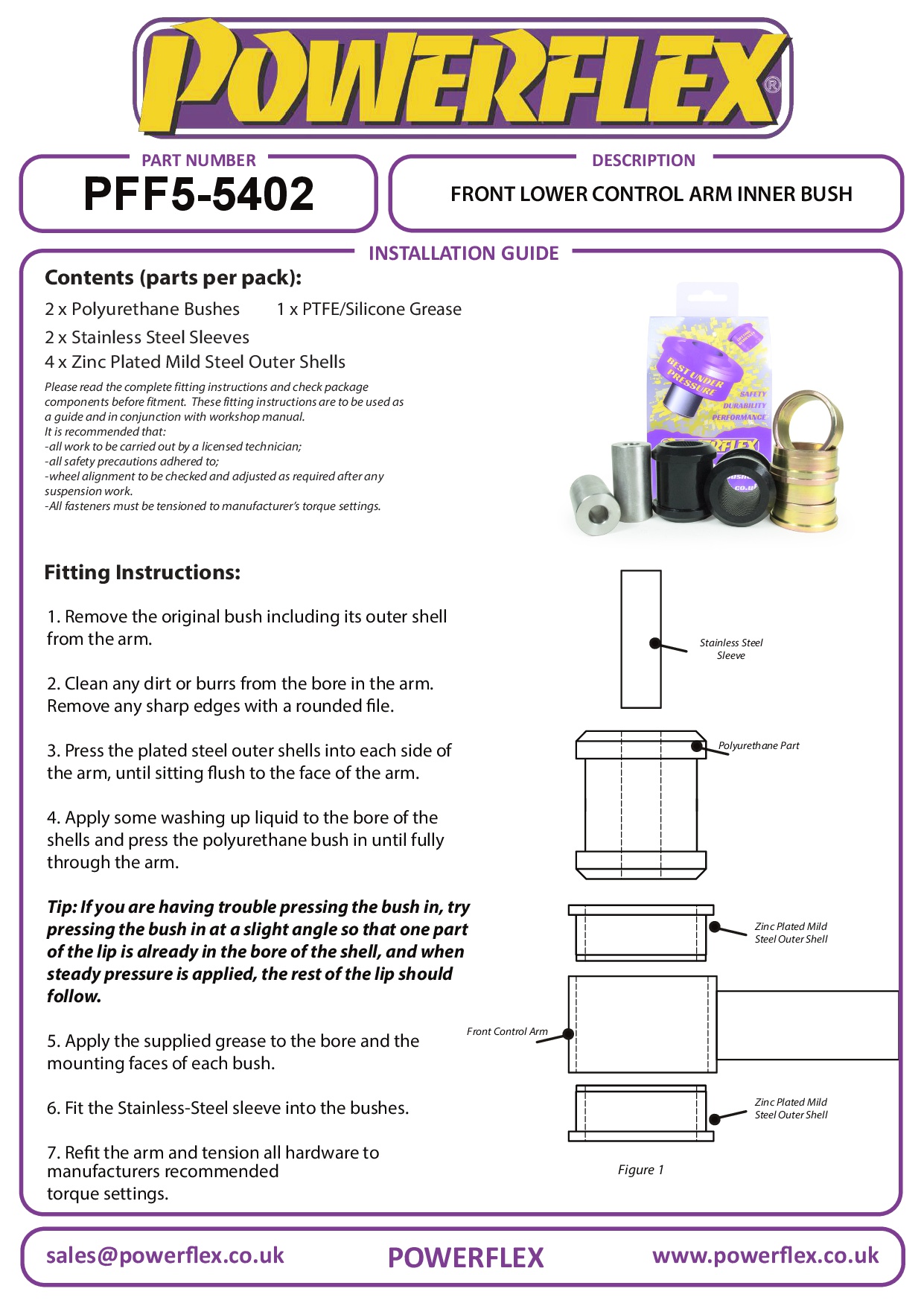 Front Lower Control Arm Inner Bush Z Series, Supra Mk5 A90/J29, road