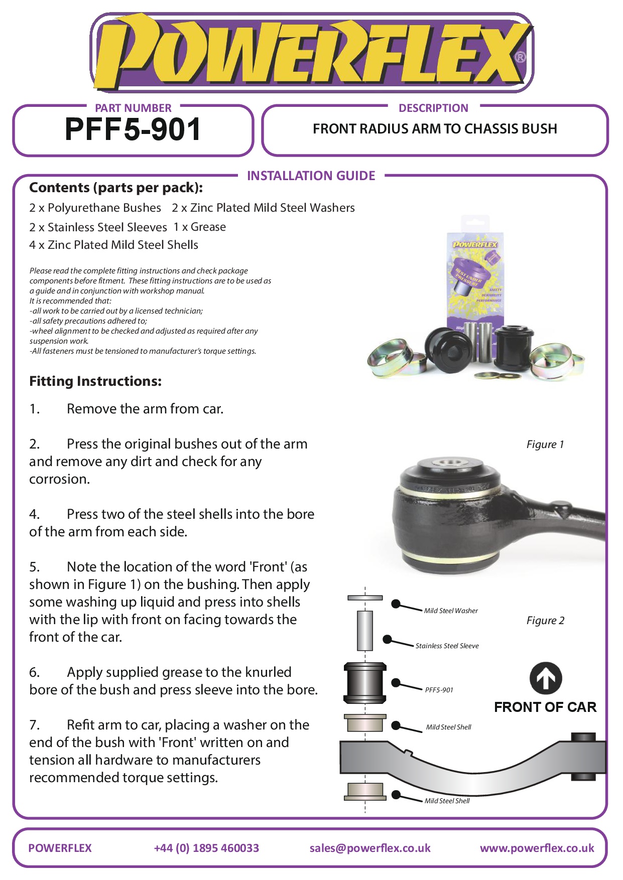Front Lower Radius Arm To Chassis Bush X Series, black