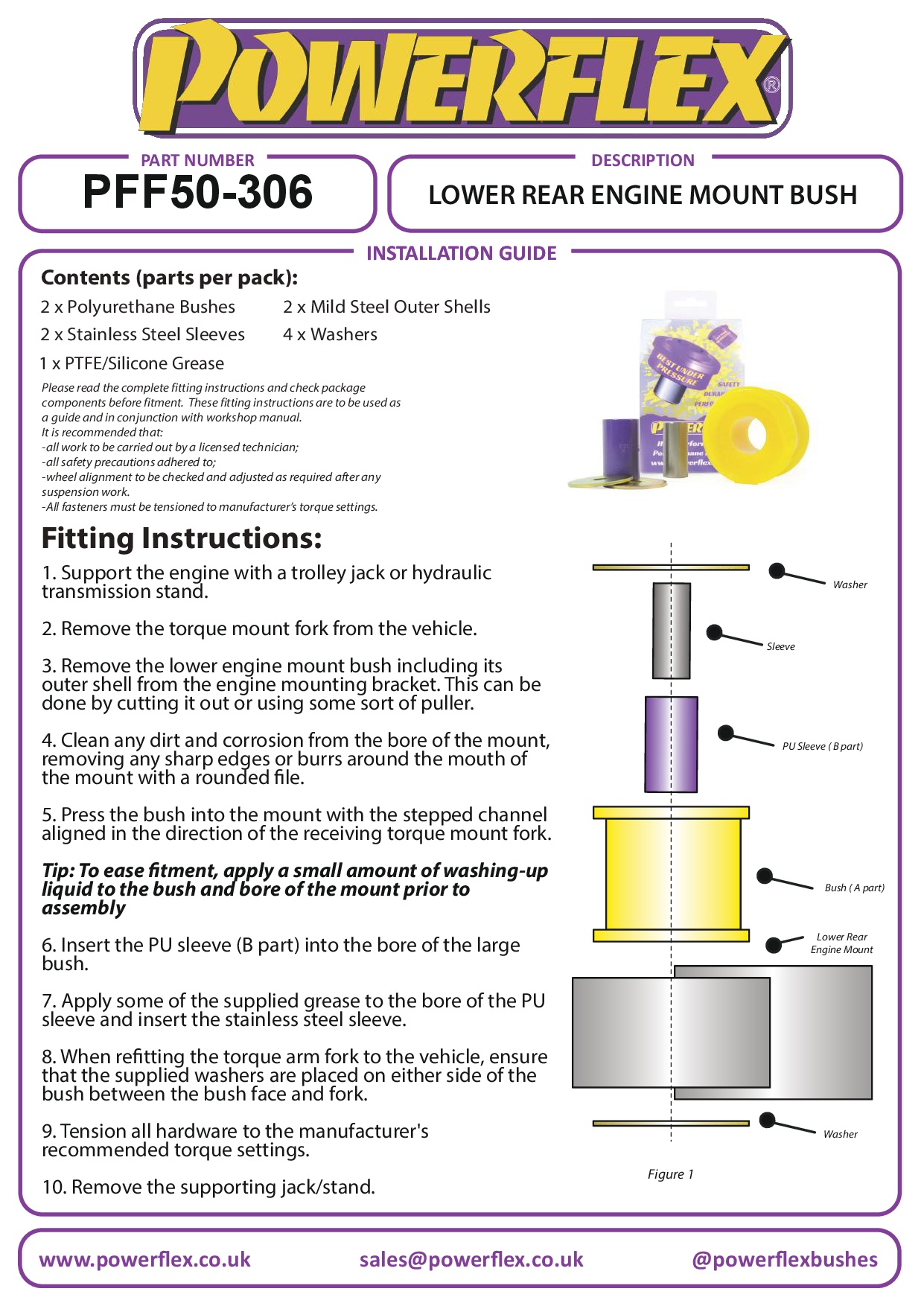 Lagere motorsteunbus achteraan - weg Berlingo Models, C4 Models, DS4, Jumpy / Dispatch, Xsara (2000-2005), Xsara Picasso, ZX, 206, 3008 Models, 306, 307, 308 incl. CC, Partner / Ranch Models, straat