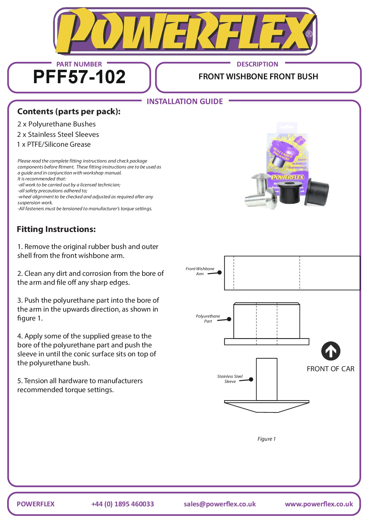 Voorste draagarm voorste bus 911 964, 911 993, straat