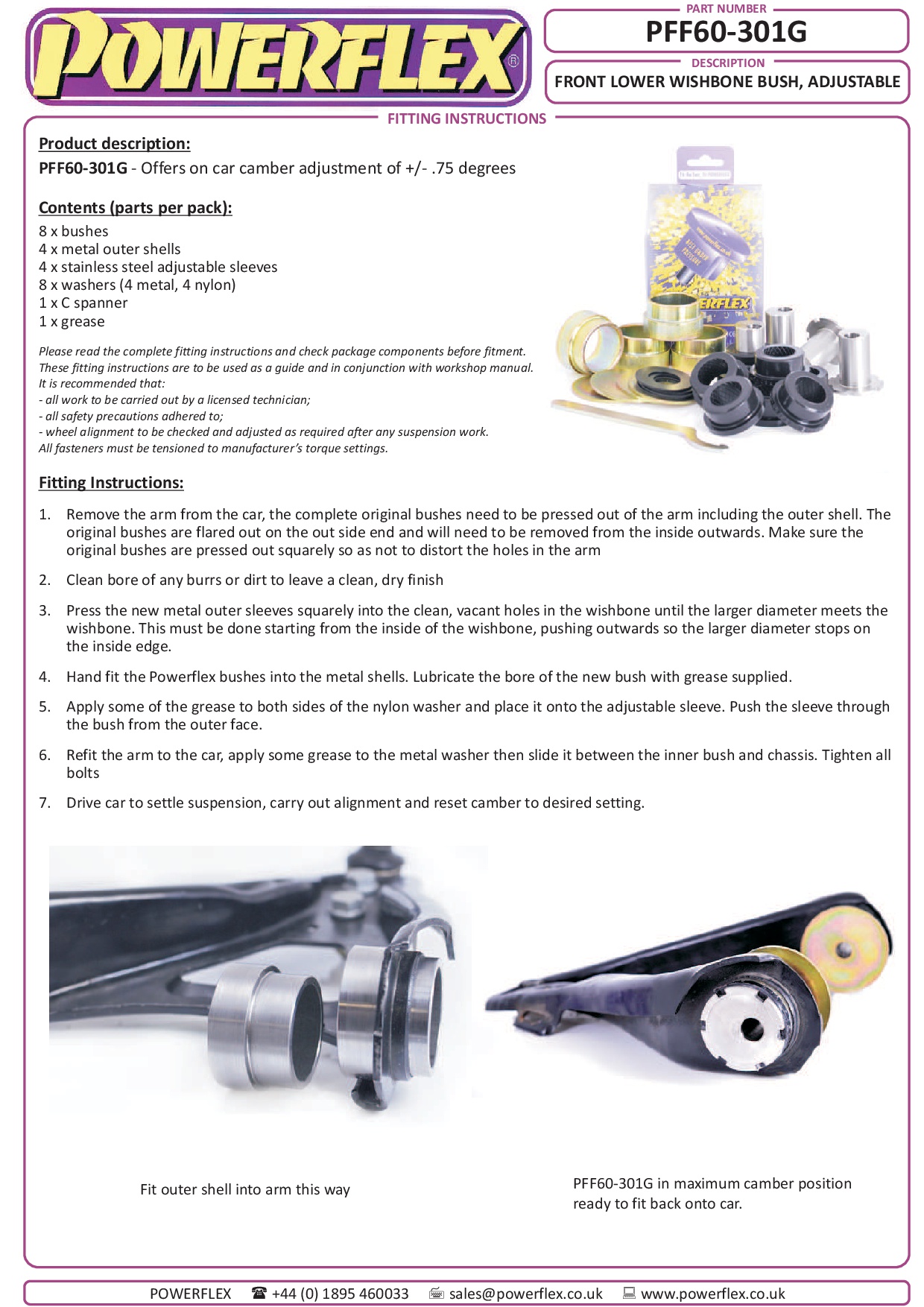 Front Lower Wishbone Bush, Camber Adjustable 19 inc 16v, Clio Models, Megane Models, Scenic Models, Twingo, heritage