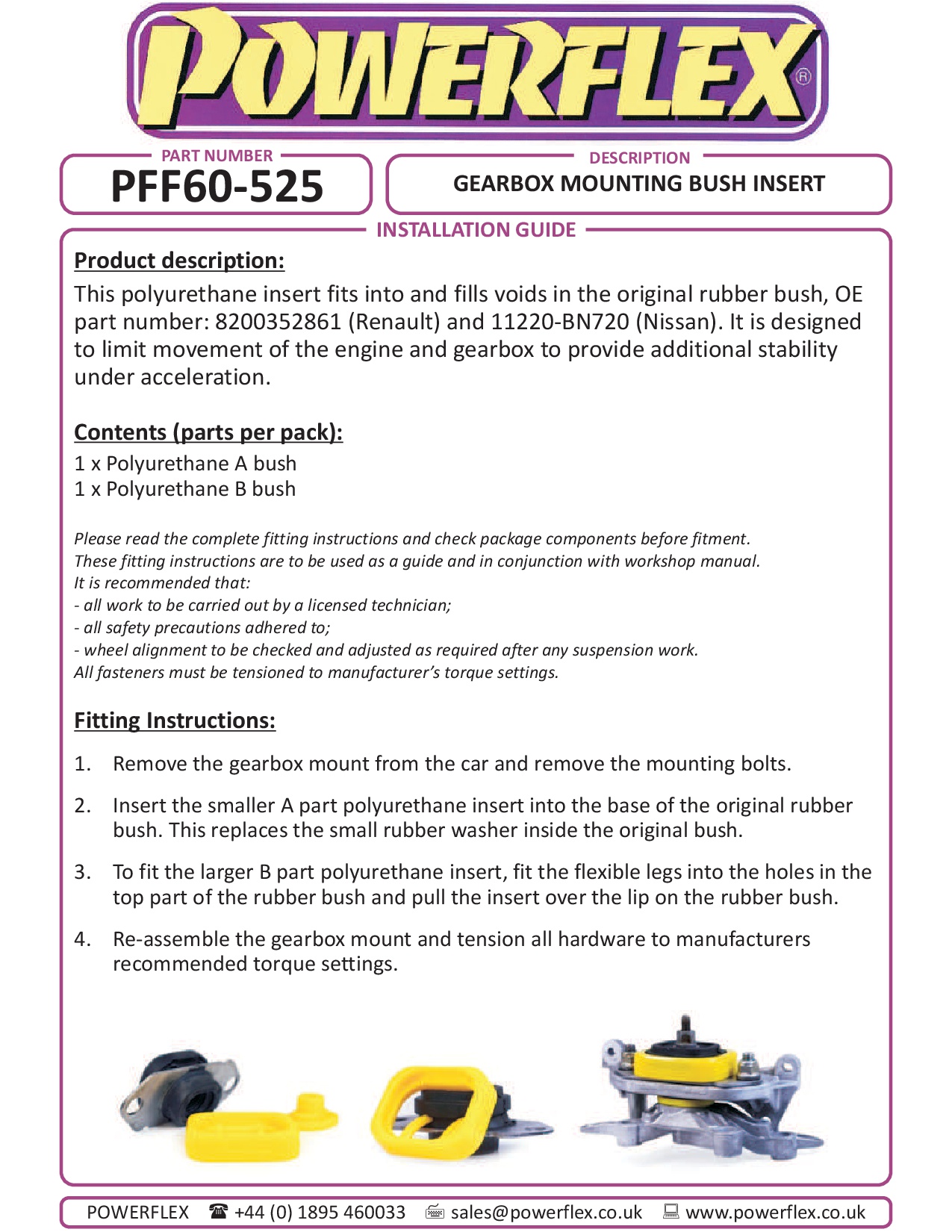 Montagebus voor versnellingsbak Micra, Note / Tiida, Clio Models, Megane Models, Scenic Models, straat