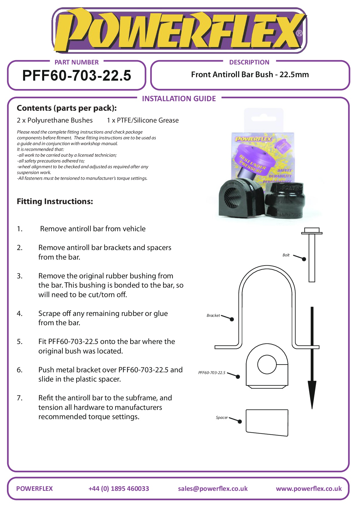 Voorste stabilisatorstangbus 22,5 mm Clio Models, black