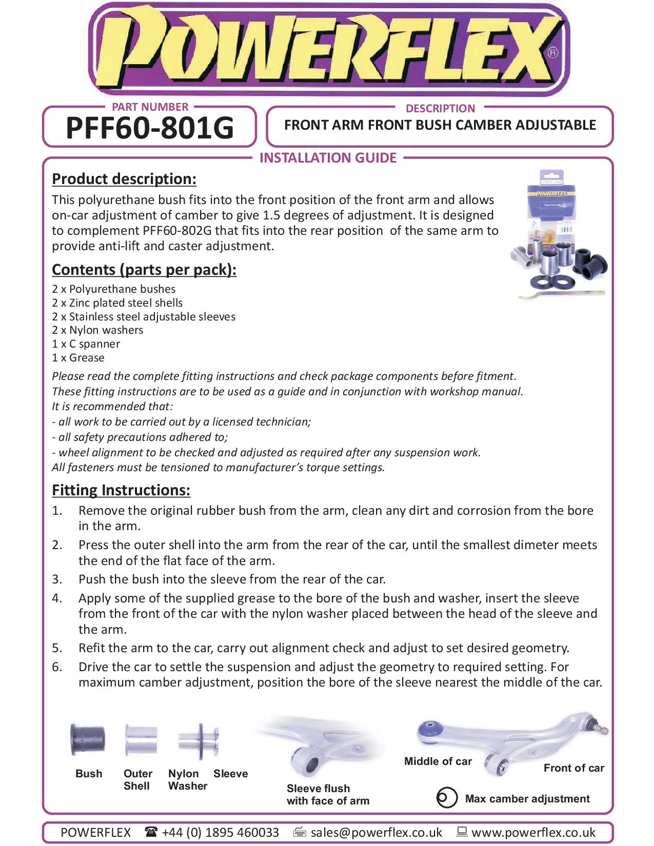 Voorste arm Voorste bush Camber verstelbaar Clio Models, black