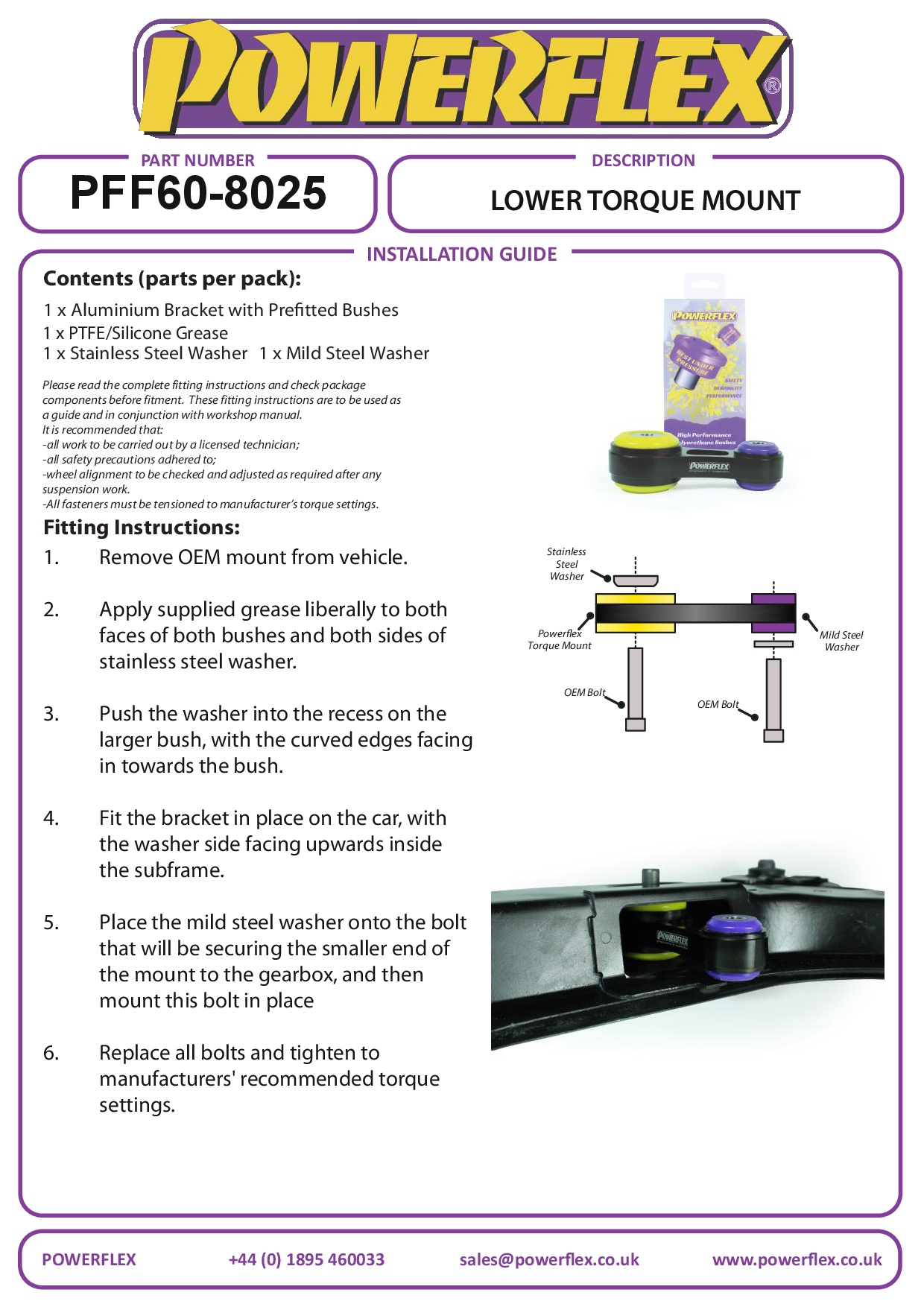 Lower Torque Mount - Fast Road/Track Cube (2009 on ), Note / Tiida, Clio Models, Megane Models, Scenic Models, road