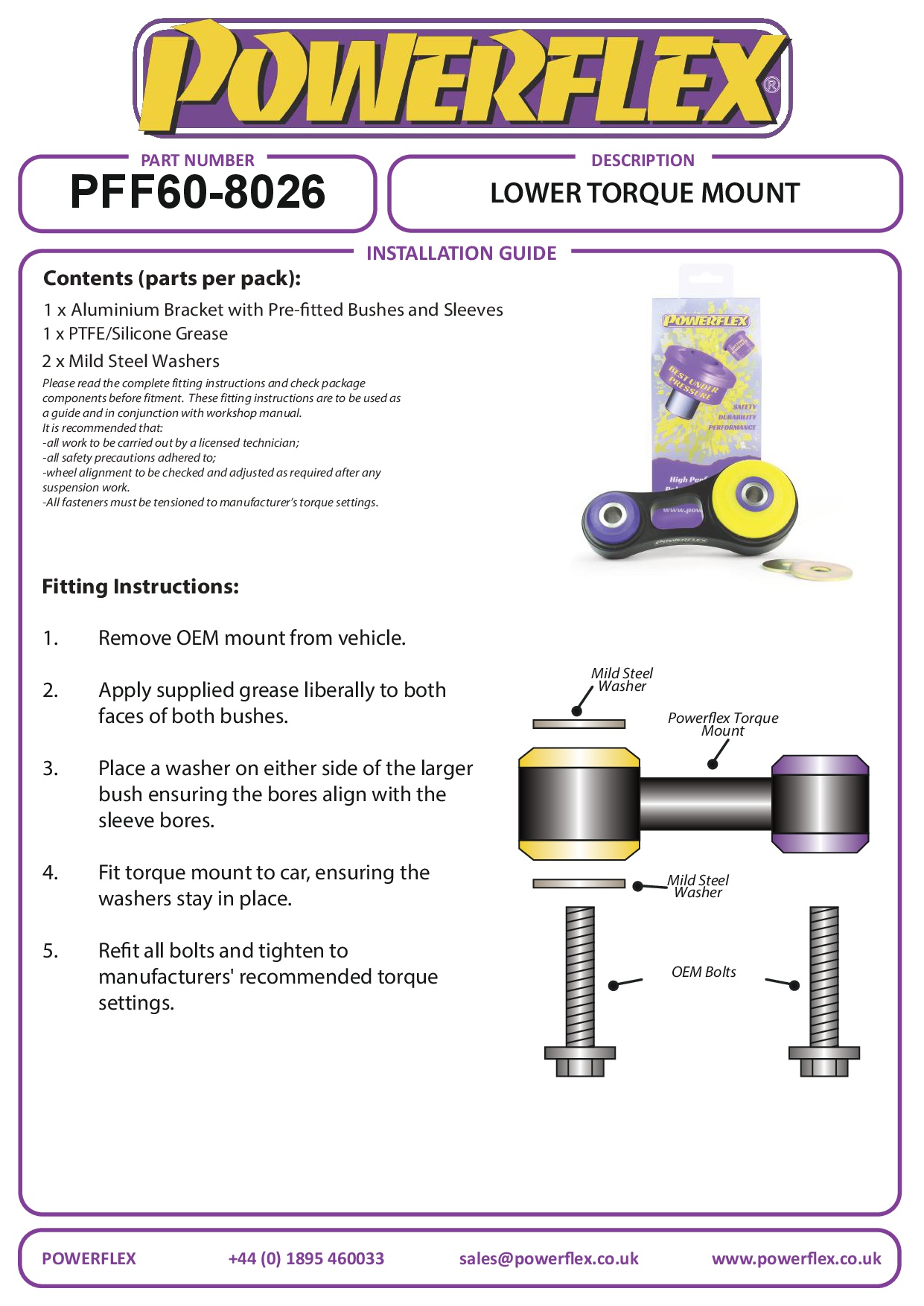 Lower Torque Mount - Track/Msport A110, Qashqai J11, X-Trail T32, Espace V, Kadjar, Koleos II, Megane Models, Scenic Models, Talisman, black