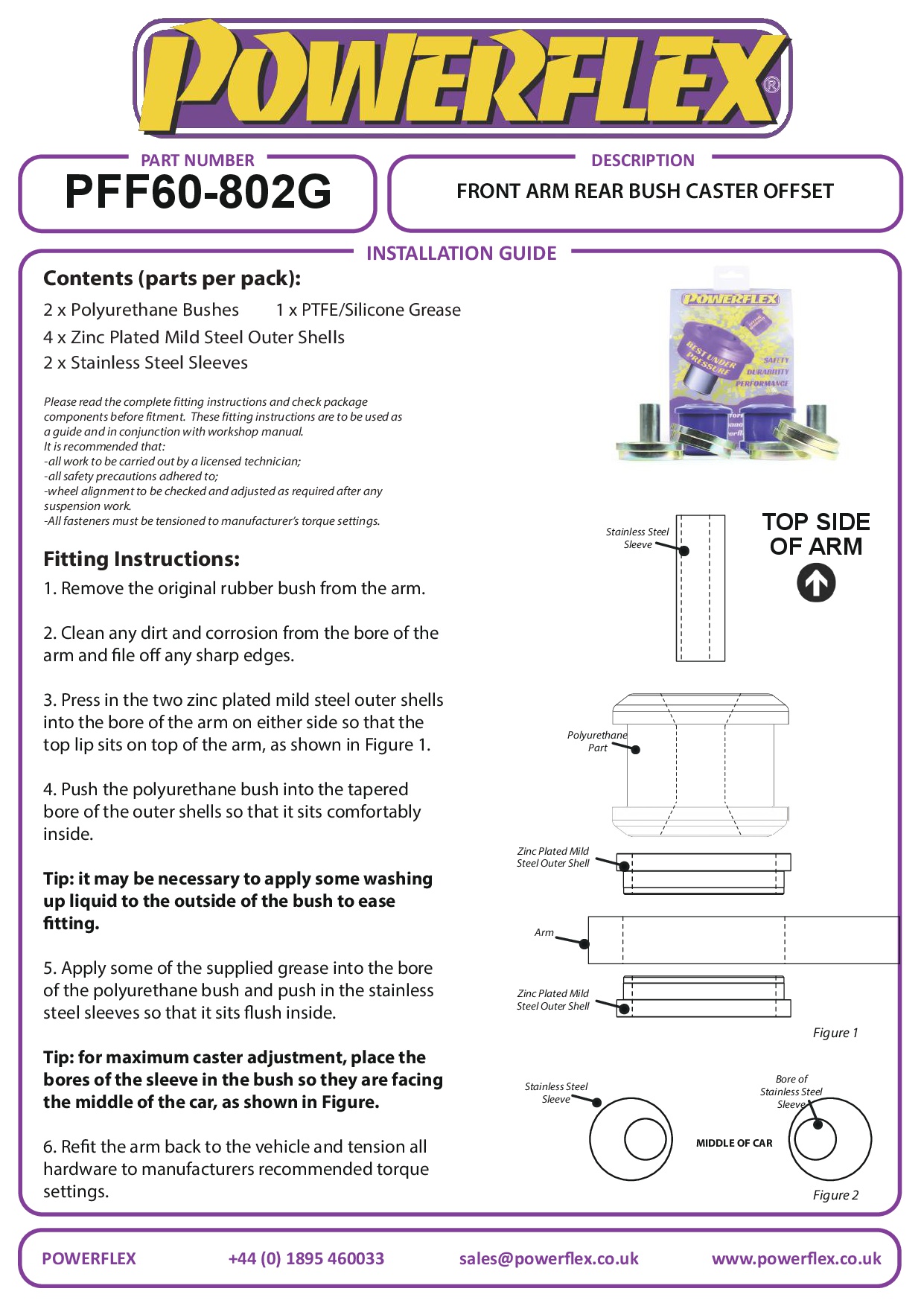 Front Arm Rear Bush Caster Offset Clio Models, black